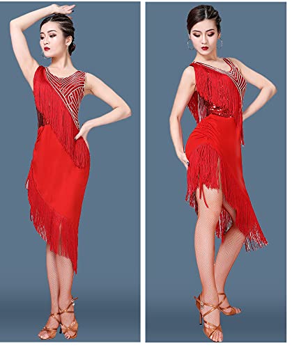 Women's Sexy Fringe Tassel Latin Dance Dress for Salsa, Rumba, Ballroom, and Party Performances