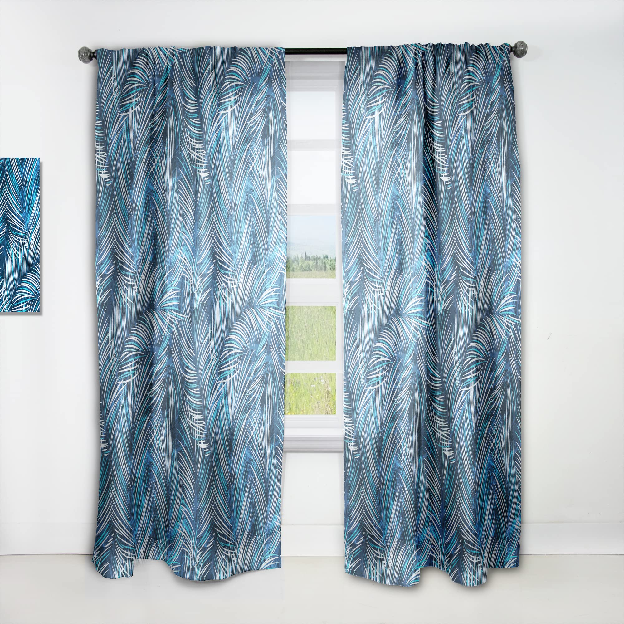 DesignQ Tropical Palm Leaves Blackout Curtains - Thermal Insulated Single Panel 52x84 Inches - Perfect for Bedroom & Living Room Window Treatments | Home Decor & Sun Protection
