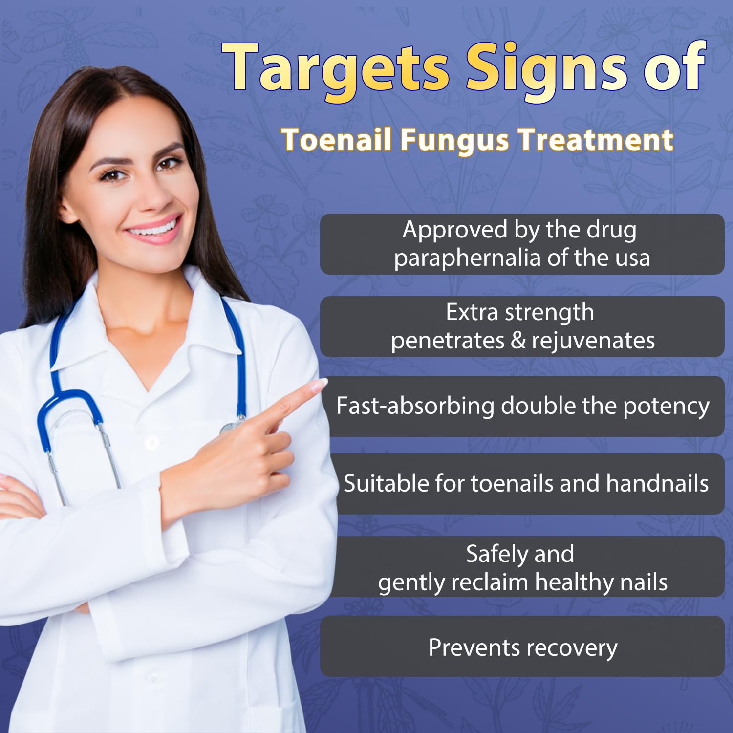 Extra Strength Toenail Fungus Treatment - Natural & Safe Repair for Damaged & Discolored Nails (30ml) | Effective Solution for Athlete's Foot & Nail Infections | Home Pedicure Care