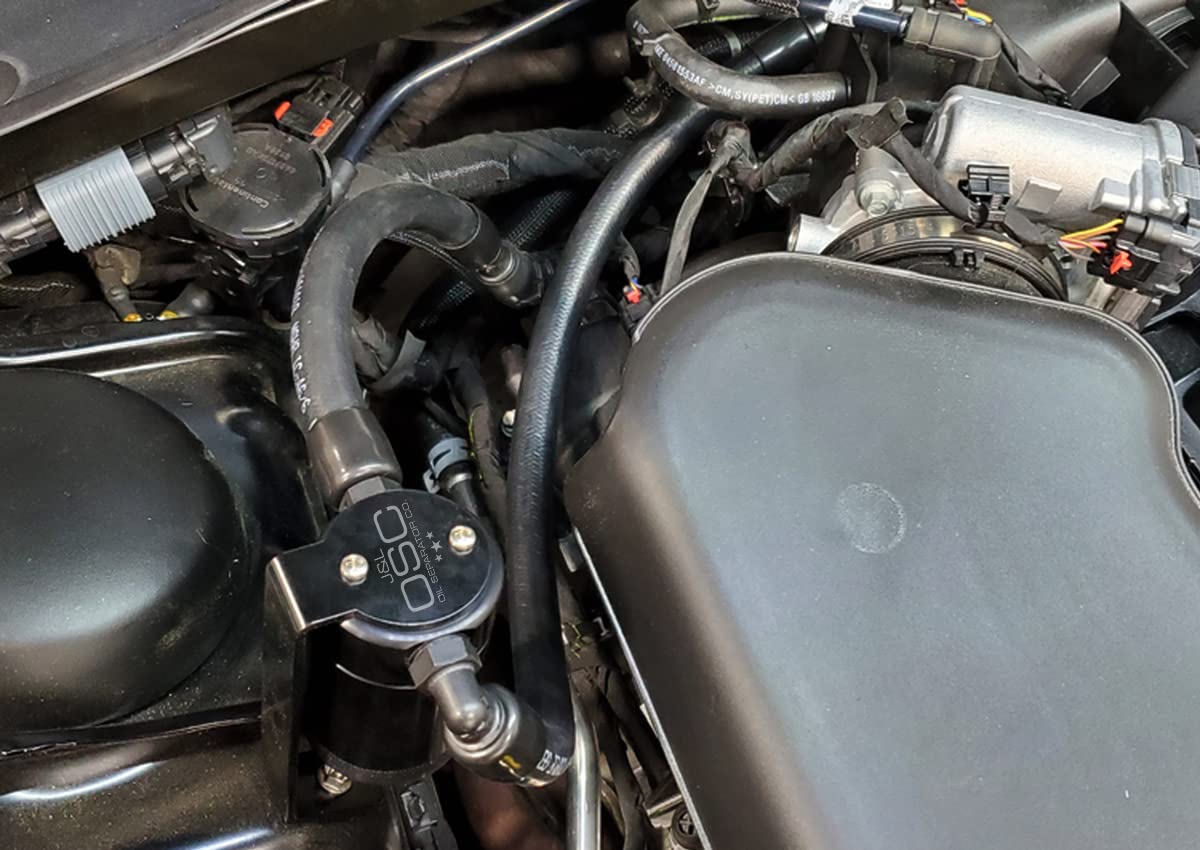 J&L Oil Separator 3.0 - Compatible with 2011-2022 Dodge Charger, Challenger, 300C 3.6L V6 (Passenger Side, Black) | PCV Baffle Catch Can | Reduces Engine Sludge & Improves Performance | Perfect for Daily Driving & Performance Upgrades