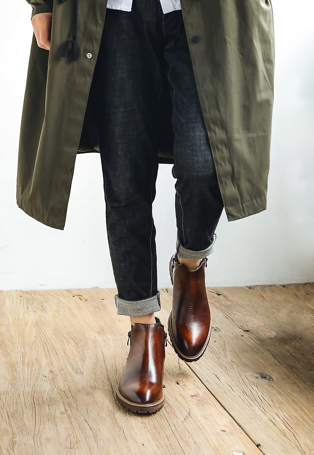 Santimon Men's Chelsea Boots - Stylish Zipper Dress Boots for Formal & Casual Wear | Comfortable Ankle Boots for Office, Parties & Everyday Outfits
