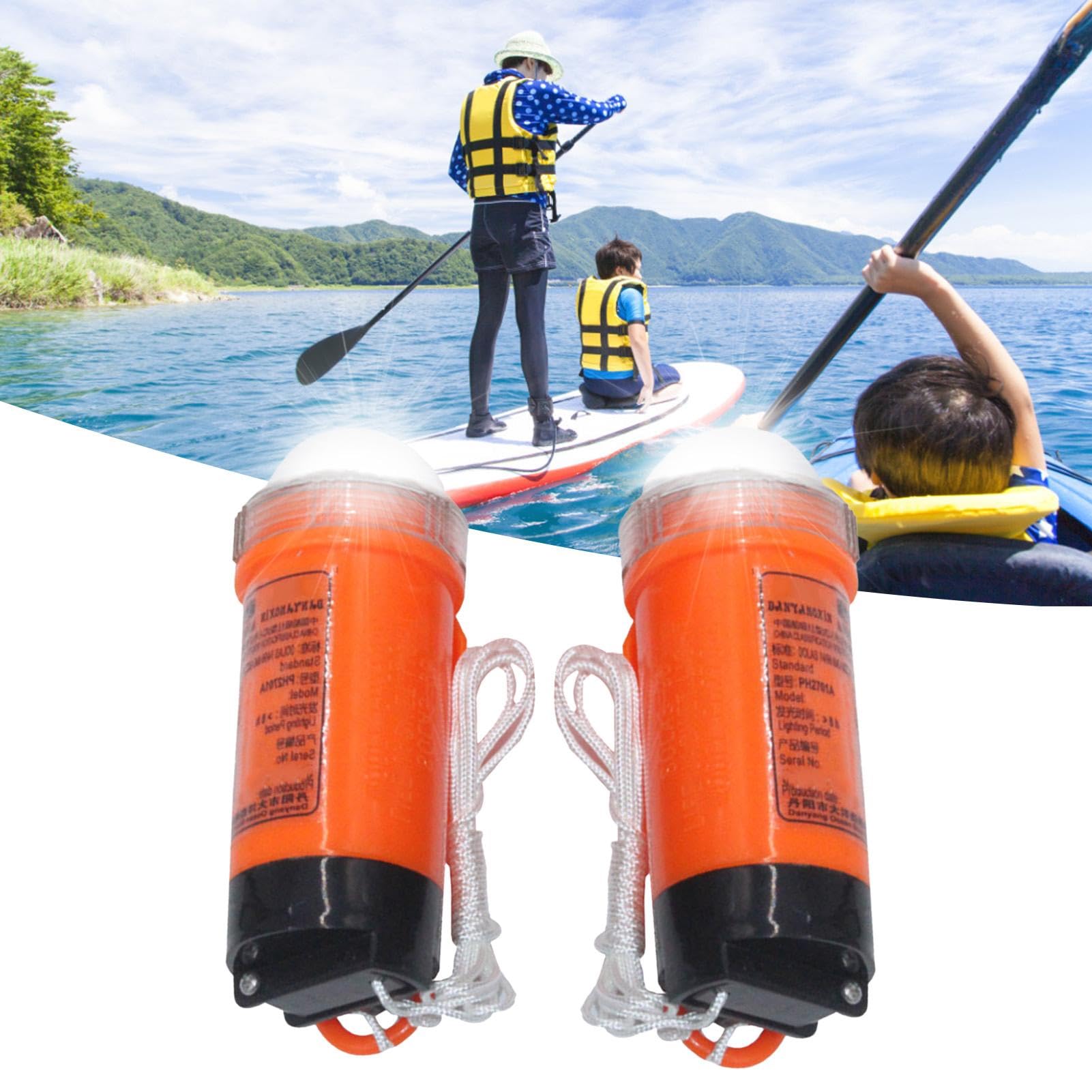 2 Pack LED Strobe Light - Waterproof Automatic Survivor Locator Light for Life Jackets & Marine Safety - Emergency Boat Lights for Nighttime Boating, Kayaking & Water Rescue Operations