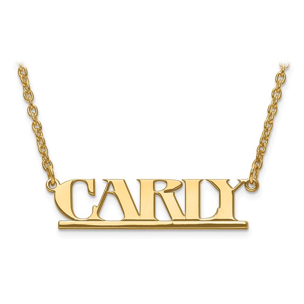 14K Solid Yellow Gold Personalized Laser Nameplate Necklace - Dainty & Elegant Chain for Women, Perfect for Gifts, Anniversaries, and Everyday Wear