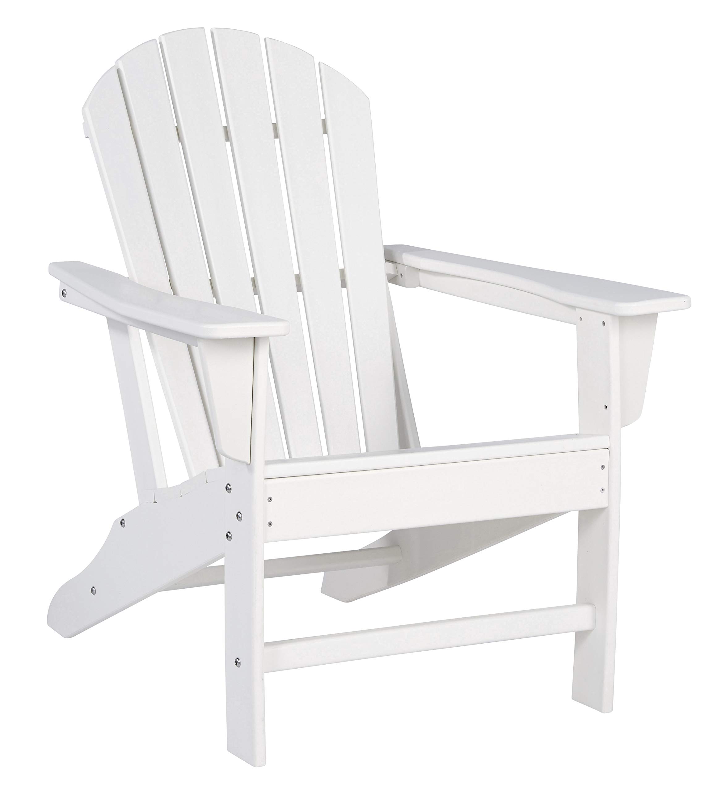 Signature Design by Ashley Sundown Treasure Outdoor Patio HDPE Weather Resistant Adirondack Chair in White - Perfect for Backyard, Garden, Poolside & Beach Relaxation