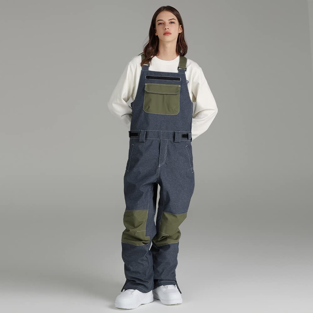 SEARIPE Women's & Men's Adjustable Insulated Snow Bib Overalls - Waterproof, Windproof & Wear-Resistant Ski Pants for Hiking, Climbing & Winter Sports