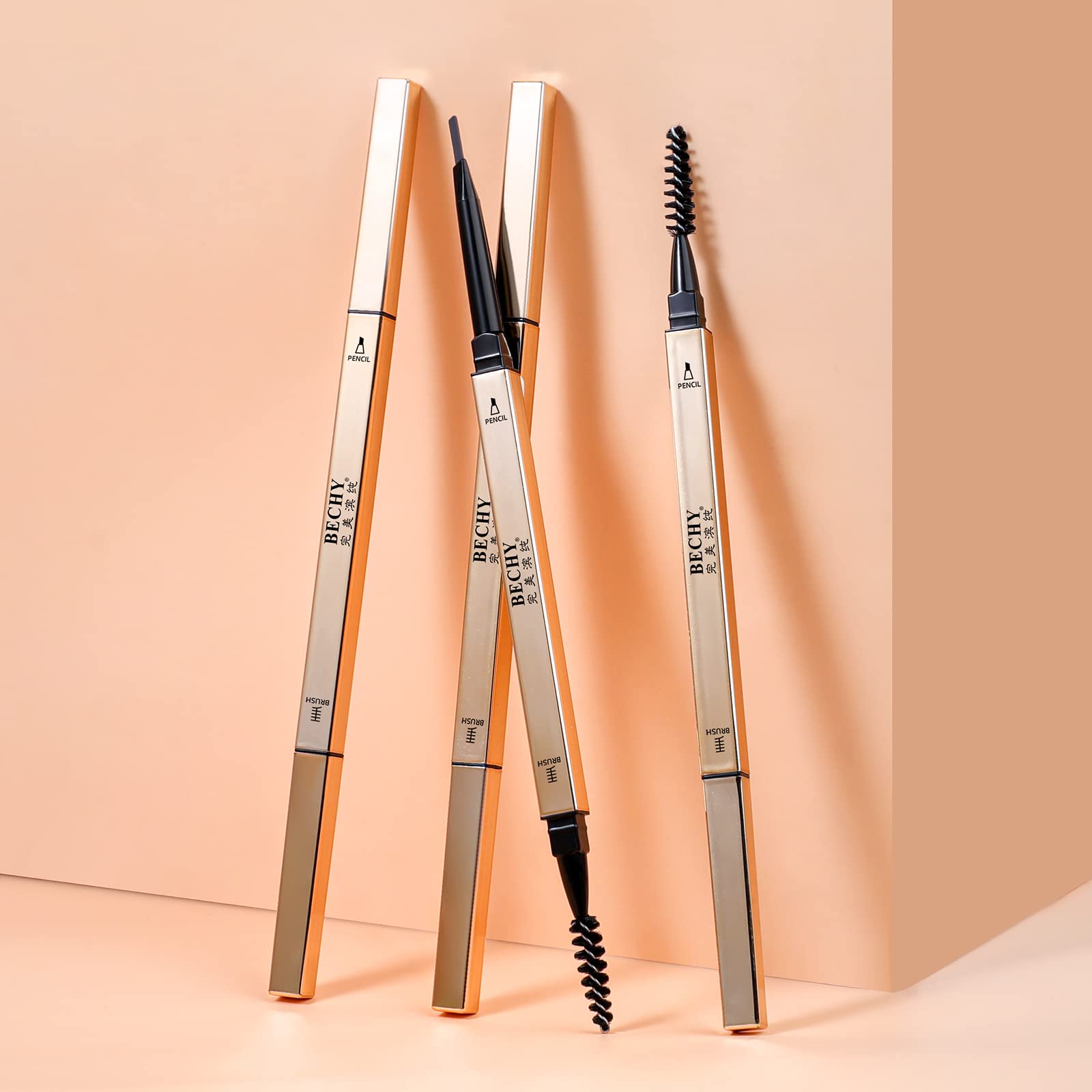 3 Pack Waterproof Eyebrow Pencil - Ultra Slim Microblading Brow Pencil for Natural Looking Brows, Long Lasting & Smudge Proof - Perfect for Daily Makeup, Professional Use & On-The-Go Touch Ups