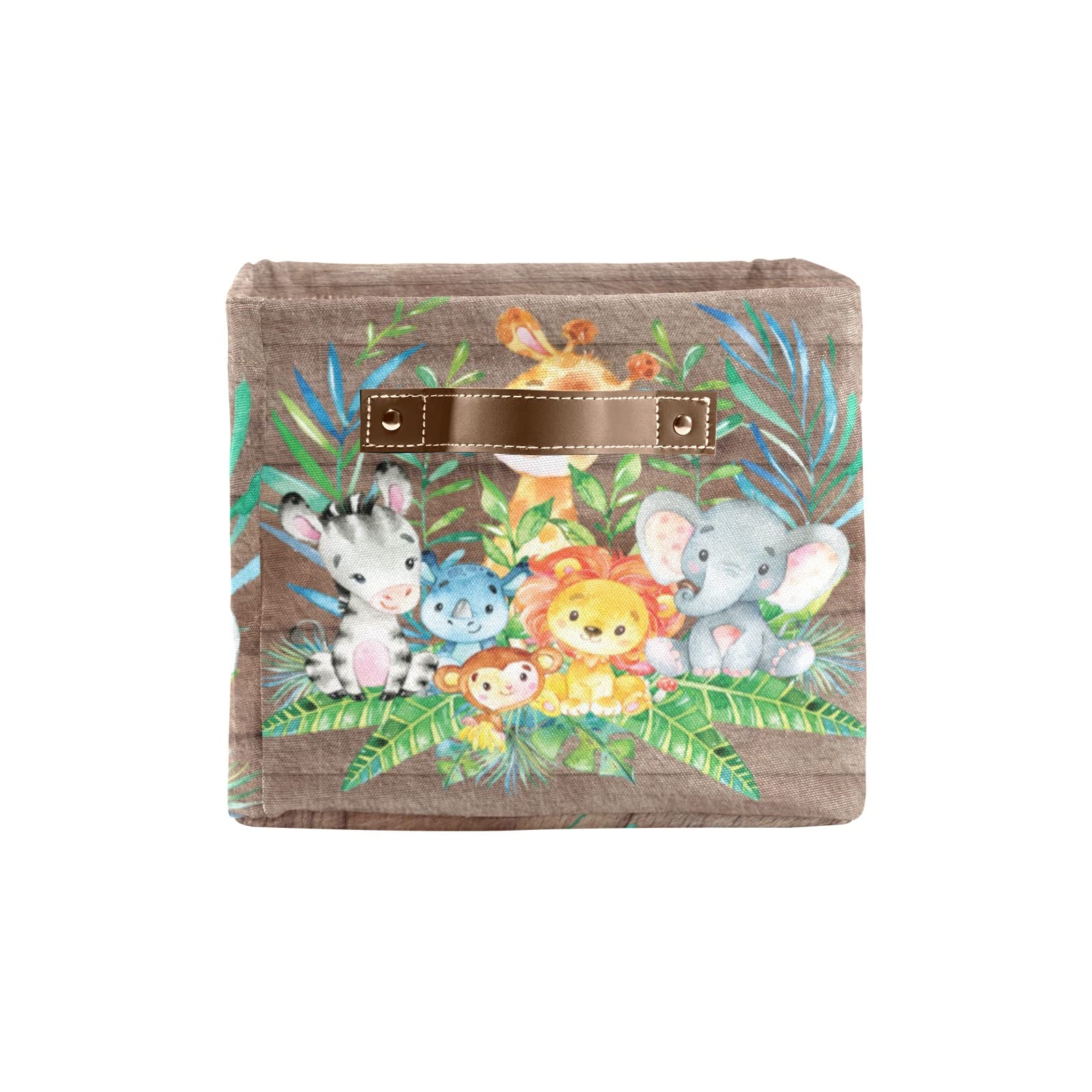 Personalized Animal Forest Waterproof Storage Box - Custom Name Cloth Towel & Book Organizer for Bathroom, Office & Nursery (1 Pack) | Durable Multi-Purpose Storage Basket for Home Organization