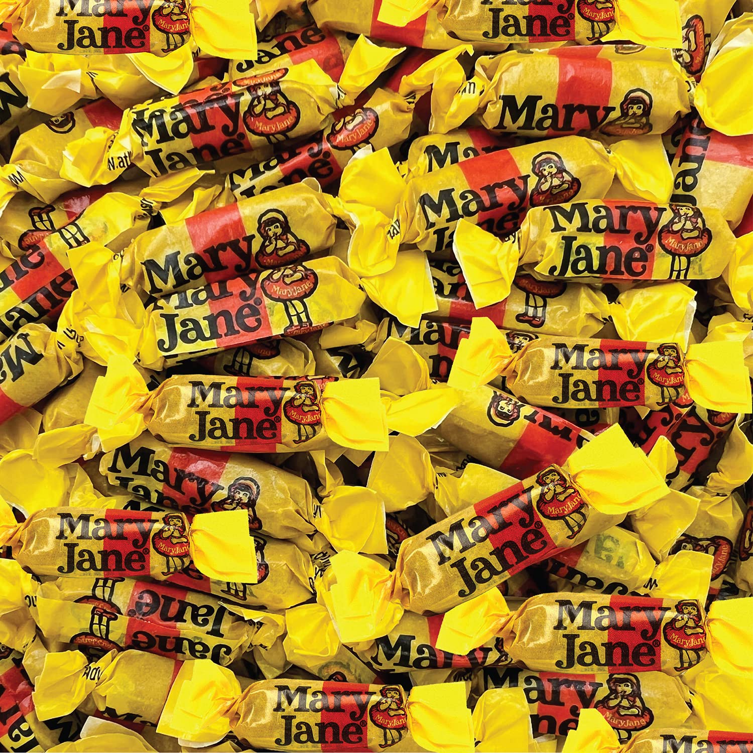 Mary Jane Taffy Candy - 2 Pound Bulk Pack (Approx 240 Pieces) - Old Fashioned Peanut Butter Chewy Candy - Perfect for Halloween Treats, Party Favors & Nostalgic Gift Giving