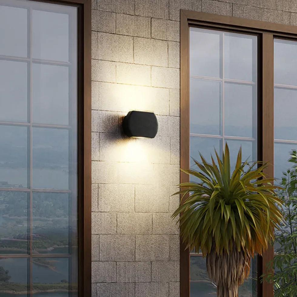 Minimalist Geometric Wall Sconce - Modern Up and Down LED Light Fixture for Bedroom, Living Room & Hallway Lighting