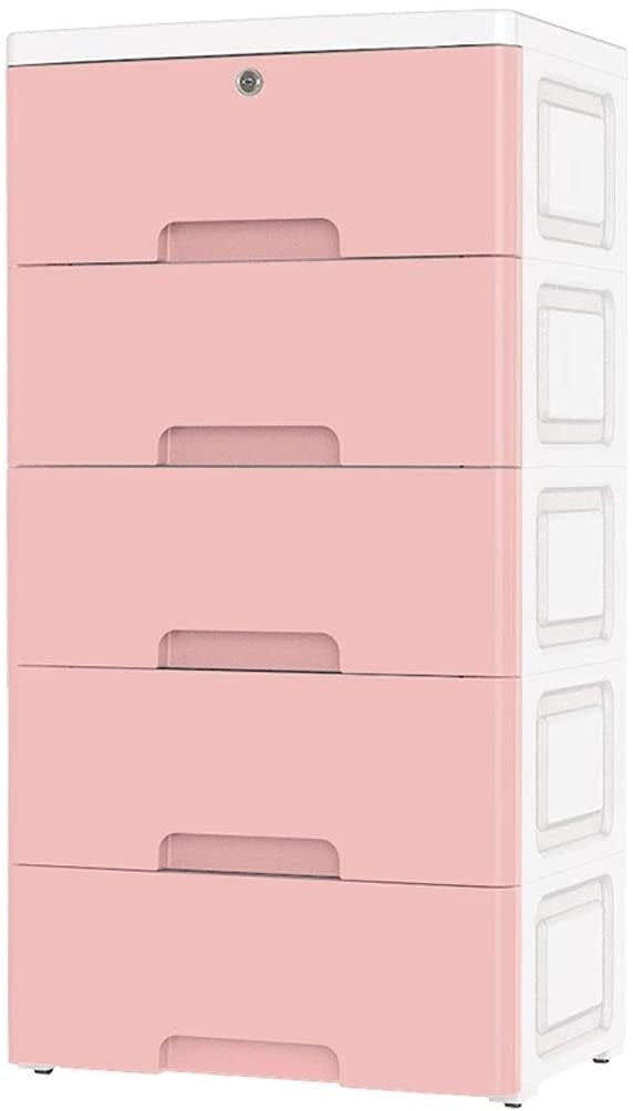 Portable Multi-Layer Plastic Storage Wardrobe with Drawers - Pink Closet Organizer for Clothes, Shoes & Accessories | Perfect for Bedroom, Dorm Room & Small Space Organization