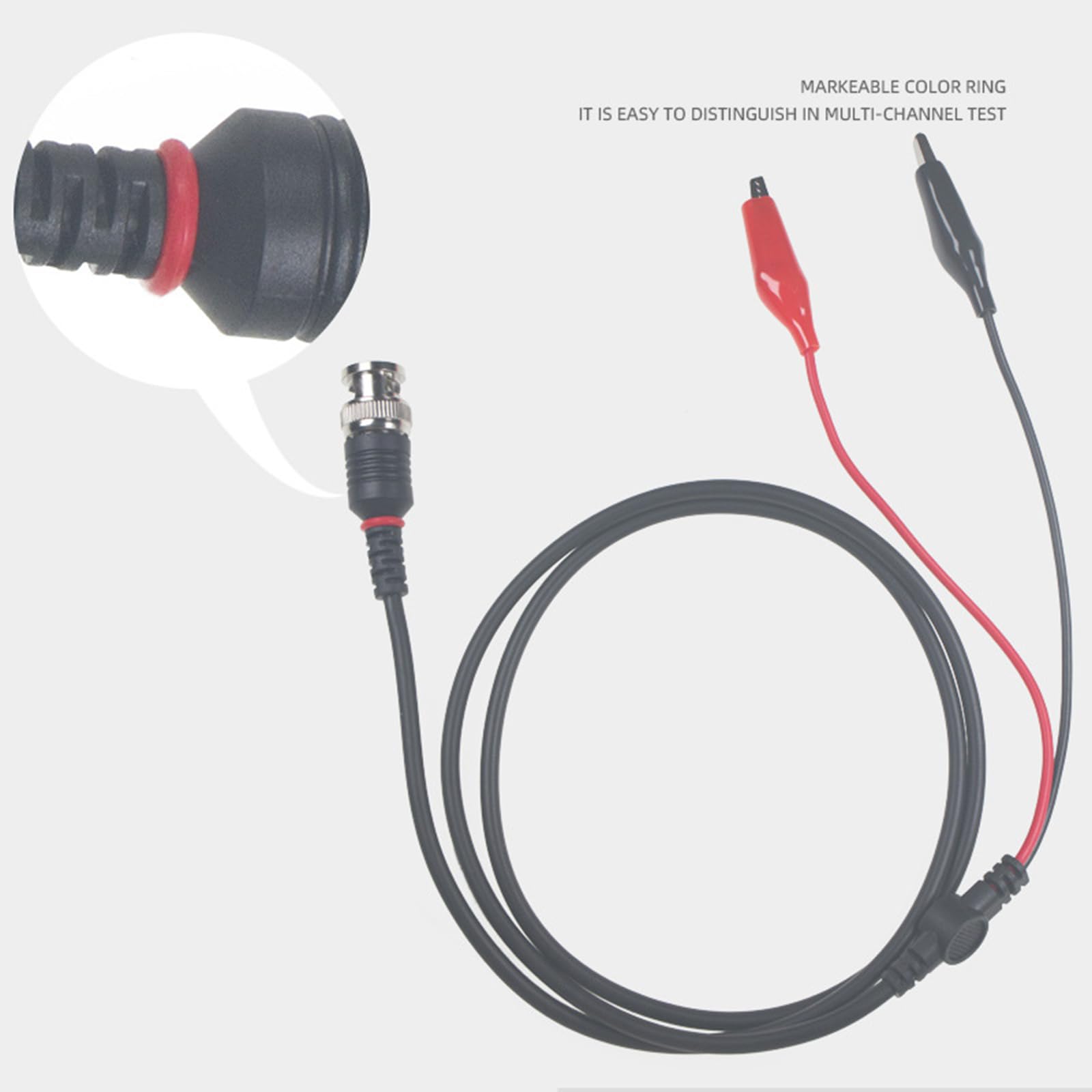 BNC Oscilloscope Probe with Alligator Clip Converters - 110cm High-Quality Test Leads for Electronics Measurement & Circuit Testing | Perfect for Lab, DIY Projects & Electrical Engineering