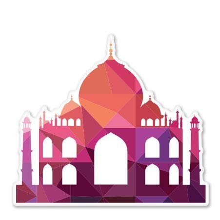 Taj Mahal Triangles Geometric Design Silver Chrome Spinning Double Sided Keychain - Unique Souvenir Gift for Travel Lovers, Home & Car Keys Accessory