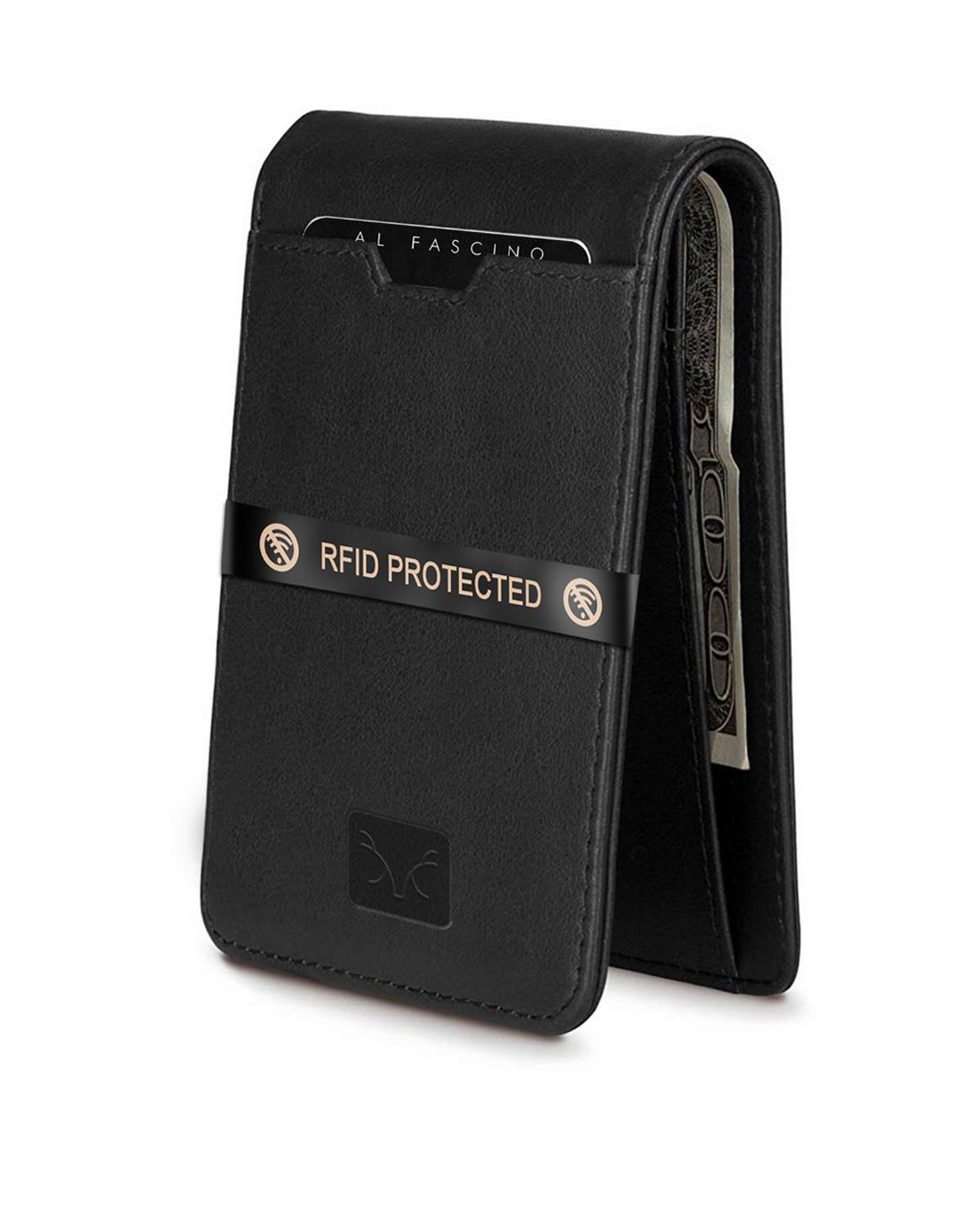 Premium Genuine Leather RFID Blocking Bifold Wallet for Men - Slim & Stylish Mens Wallet with Multiple Card Slots & ID Window - Perfect for Everyday Use, Travel, and Business