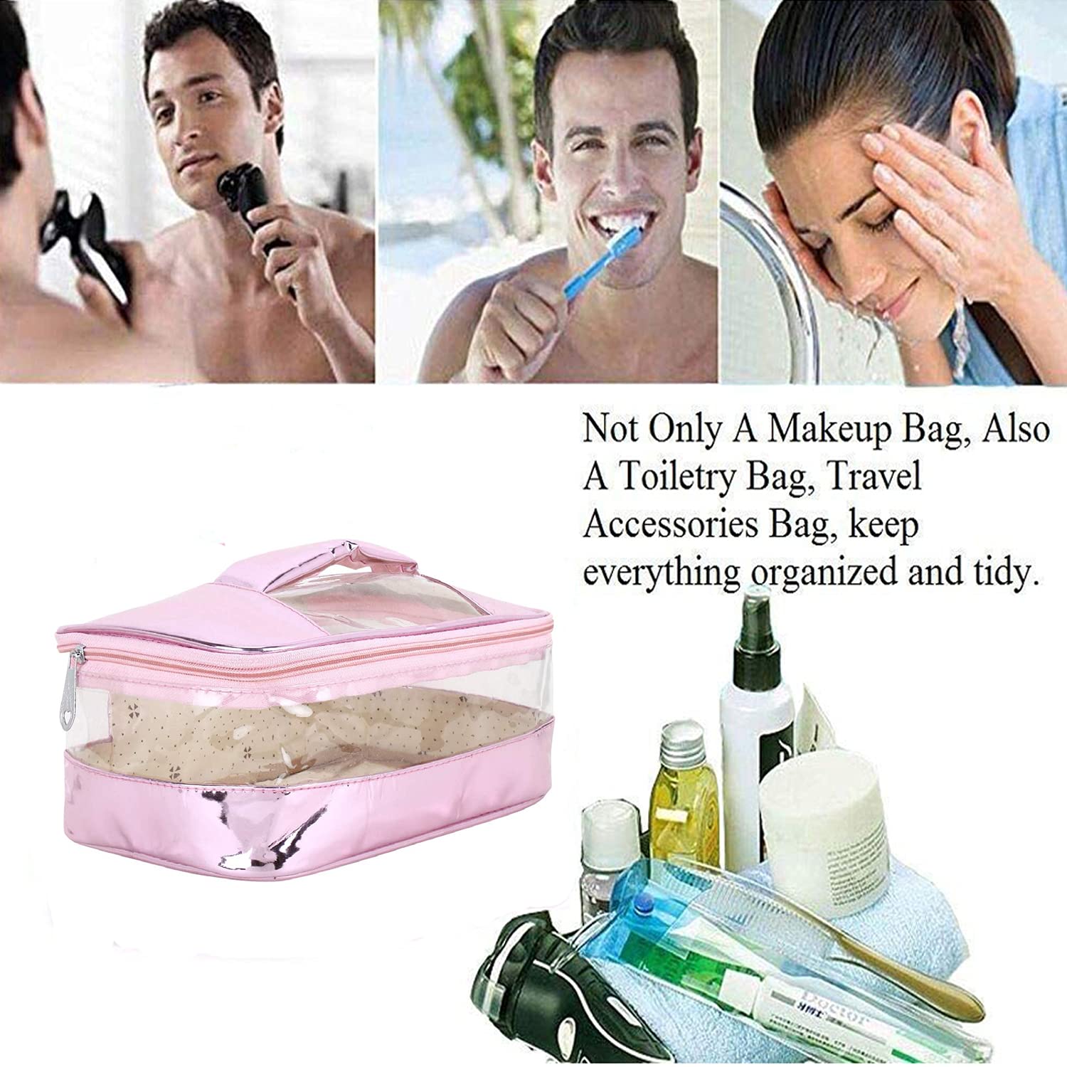 NA PURSE Women's Vanity Box Cosmetic Case - Pink Toiletry Bag for Girls & Ladies (CC005) | Perfect for Travel, Makeup Storage & Organizing Beauty Essentials