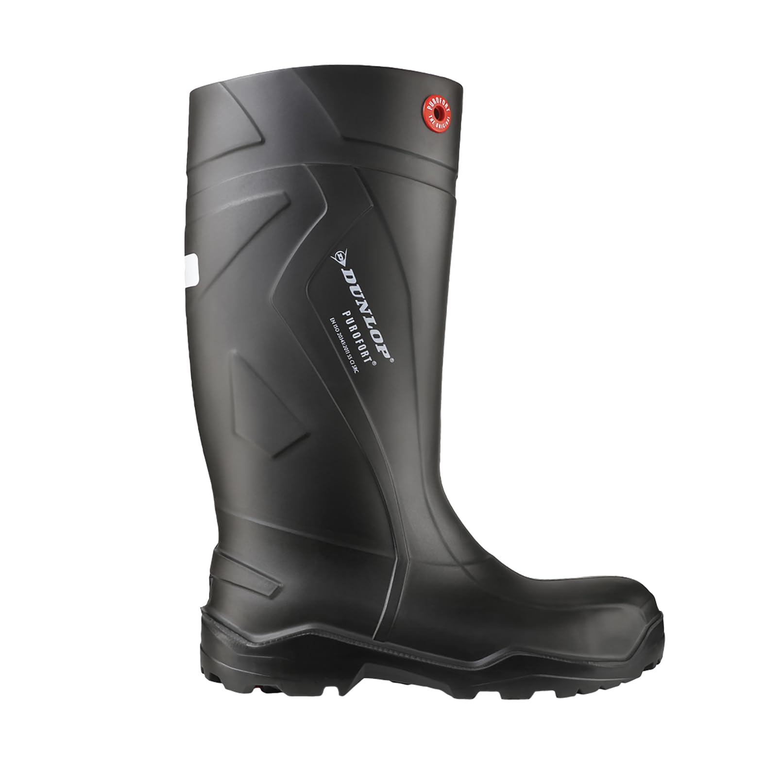 PUROFORT+ Men's Waterproof Safety Wellington Boots - Black Rubber Work Boots for Construction, Farming & Outdoor Activities
