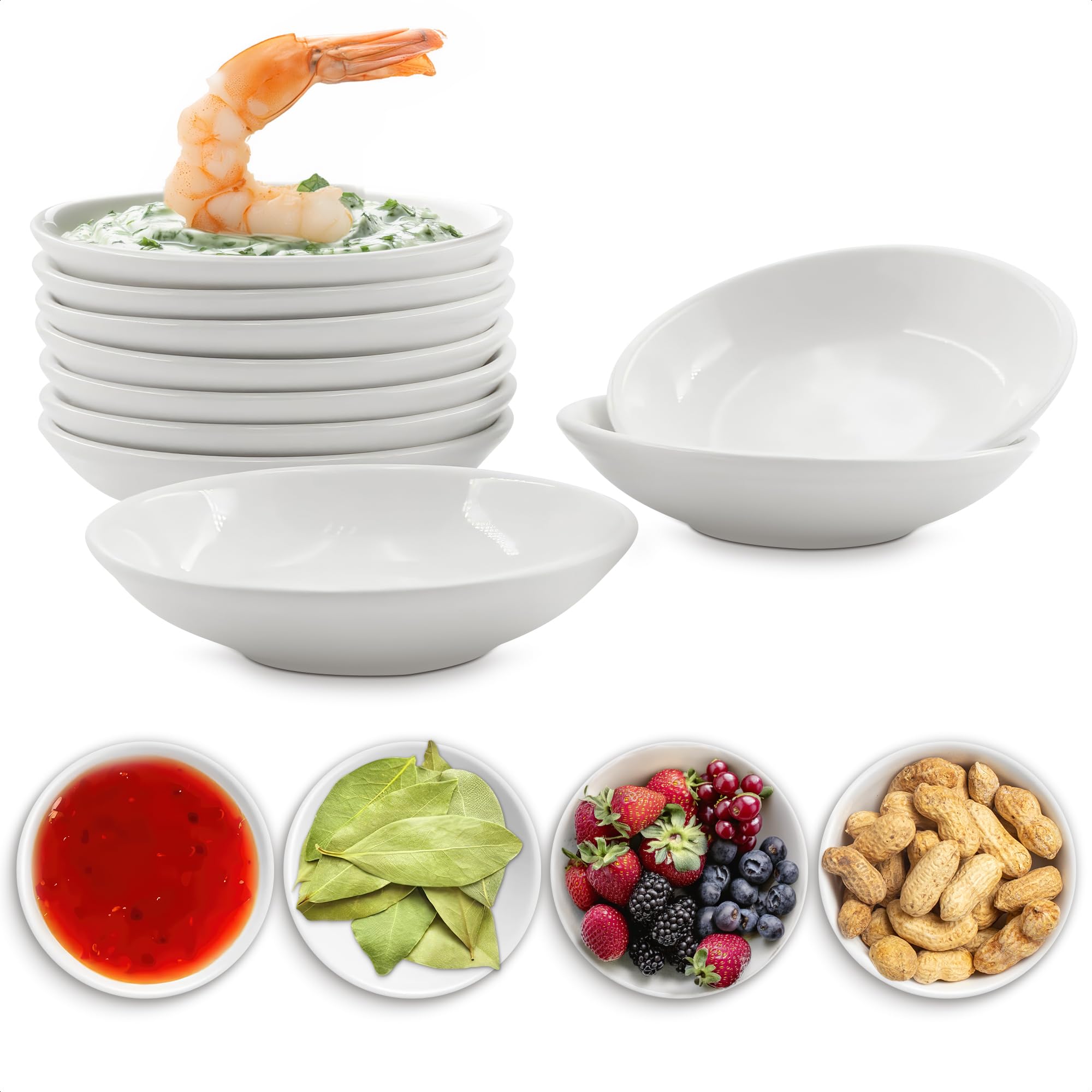 10-Piece Melamine Sushi Soy Sauce Bowls - 3.62 Inch Small Dipping Dishes for Soy Sauce, Olive Oil & Bread - Durable Plastic Condiment Cups - Perfect for Sushi Restaurants, Home Dining & Party Appetizers