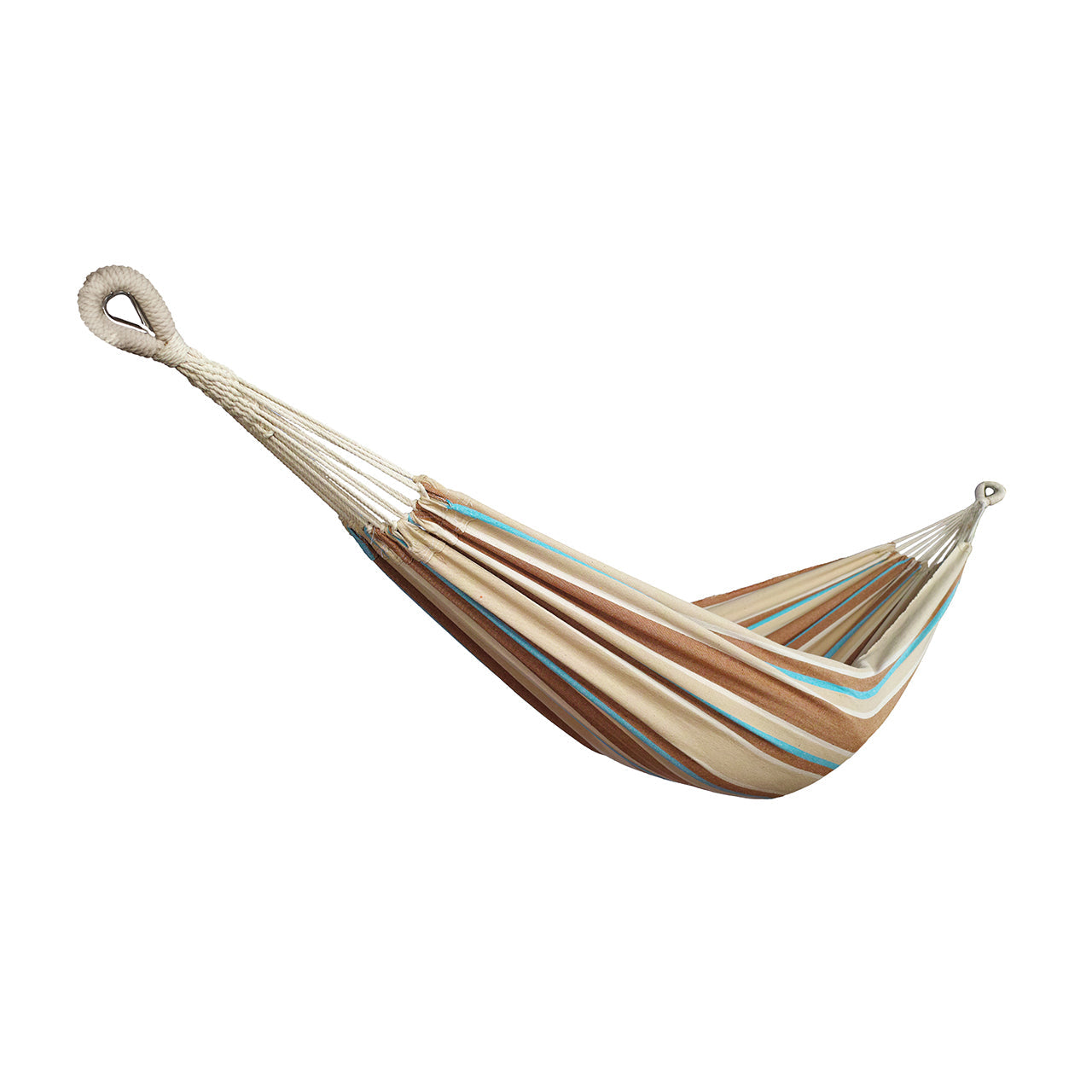 Bliss Hammocks BH 400 HA Portable Hammock with Rope Loops & Hanging Hardware - 40 Inch Wide, 220 LB Capacity - Hampton Stripe Design for Camping, Backyard Relaxation & Outdoor Adventures