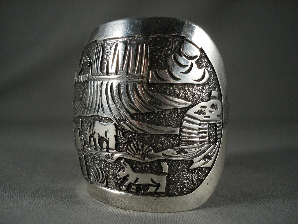 Vintage Navajo Native American Silver Bracelet - Handcrafted Extreme Detail Jewelry for Women | Perfect for Boho Fashion, Festivals & Cultural Events