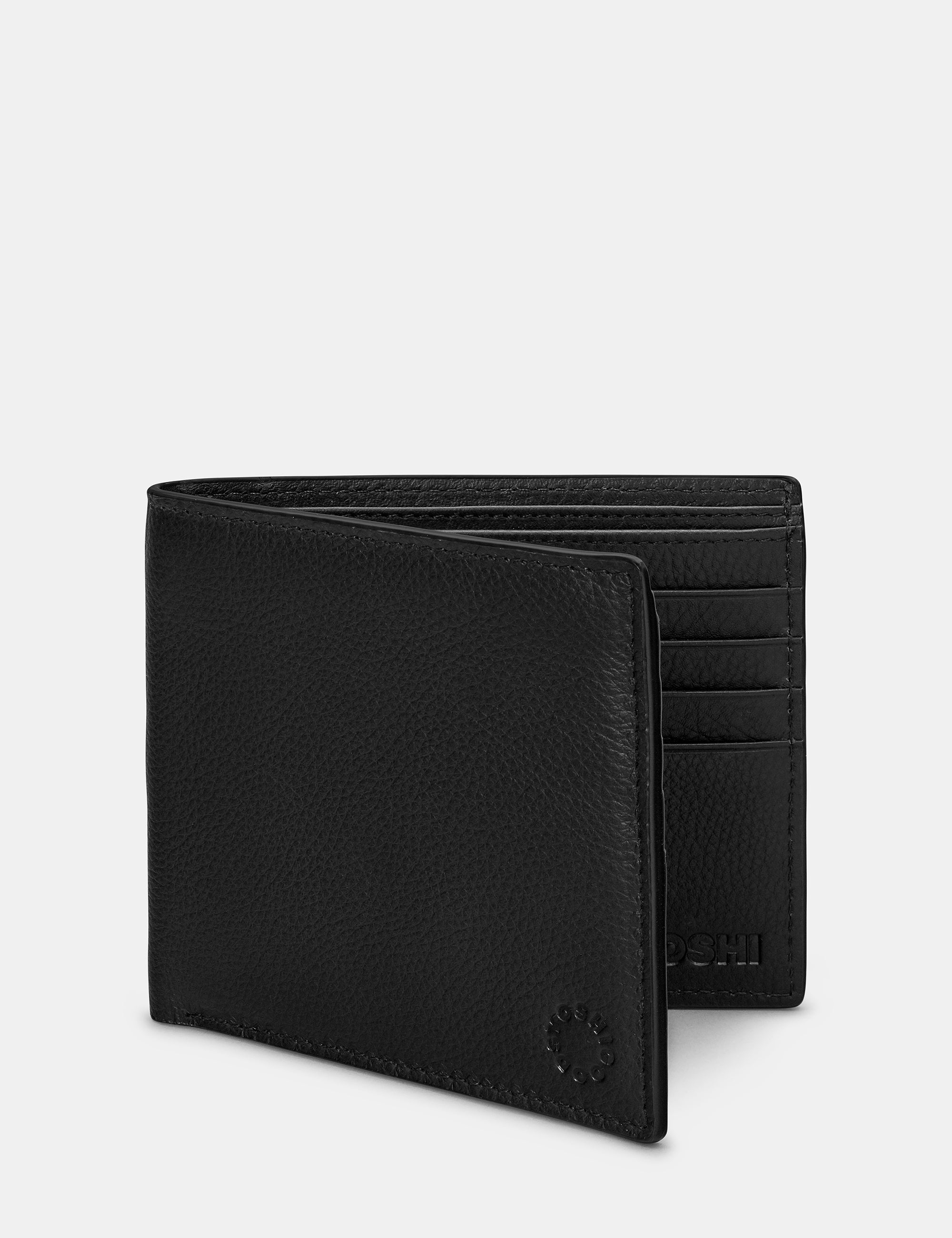 Premium Two-Fold East West Black Leather Wallet for Men - Slim RFID Blocking Bifold Wallet with Money Clip - Perfect for Everyday Use, Travel & Business