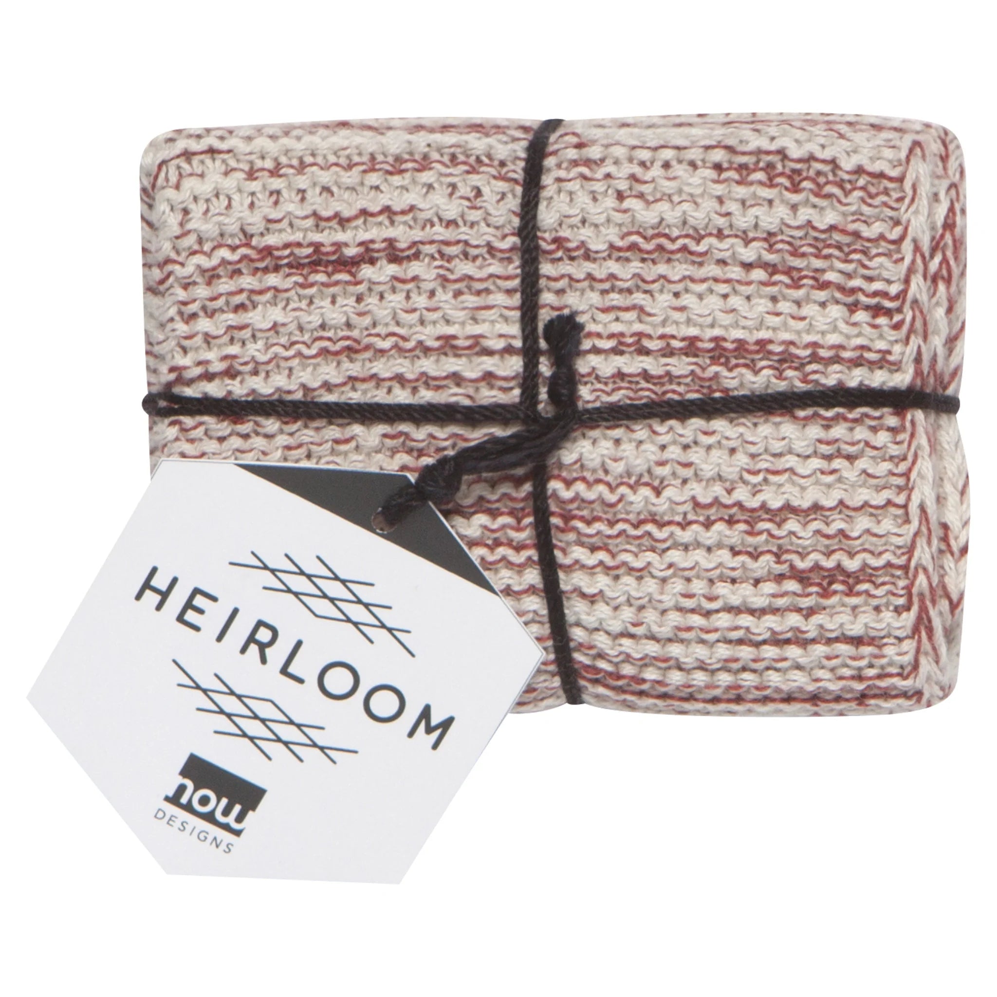 Premium Danica Heirloom Knit Dishcloths Set of 2 - Soft & Absorbent Cotton Kitchen Towels for Washing Dishes & Cleaning (Wine Red) - Perfect for Everyday Use, Gift Giving & Farmhouse Style Decor