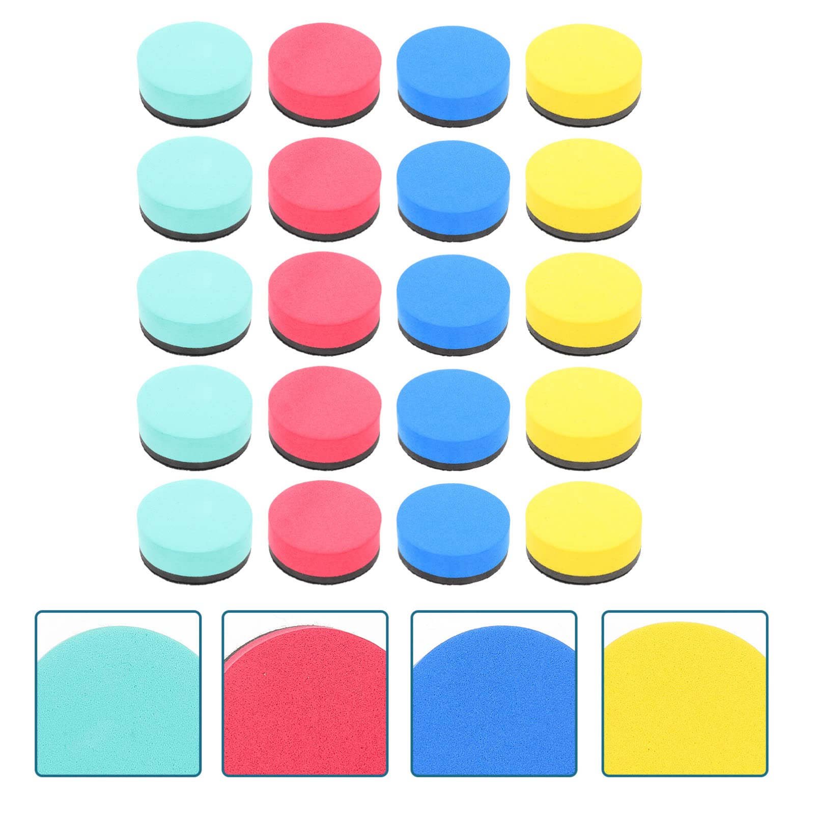 Operitacx 20 Pack Magnetic Whiteboard Erasers - Felt Chalkboard Cleaners for School, Office & Home - Portable Dry Erase Board Wipes for Teachers & Students - Perfect for Classrooms, Meetings & Home Use