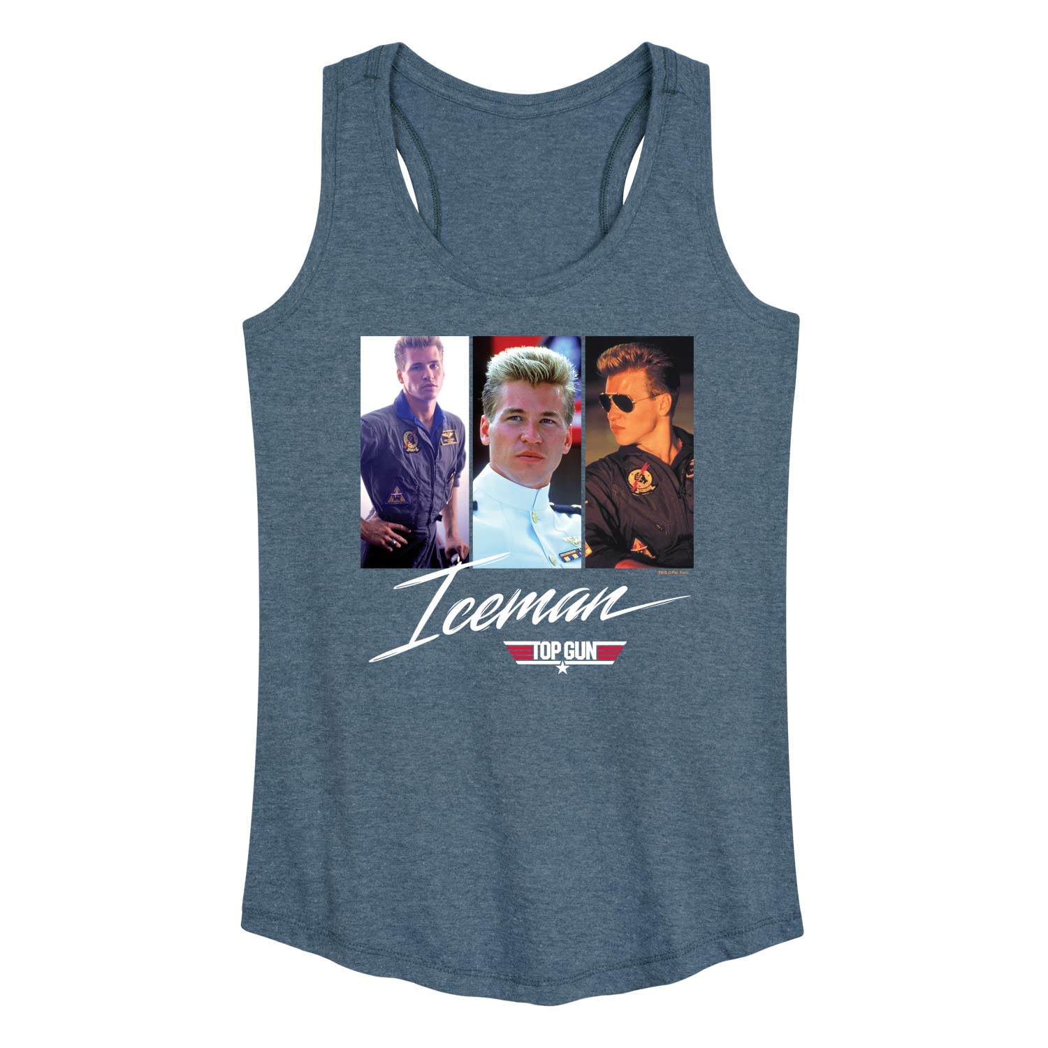 HYBRID APPAREL Top Gun Iceman Women's Racerback Tank Top - Soft Breathable Workout Shirt for Gym, Running & Casual Wear