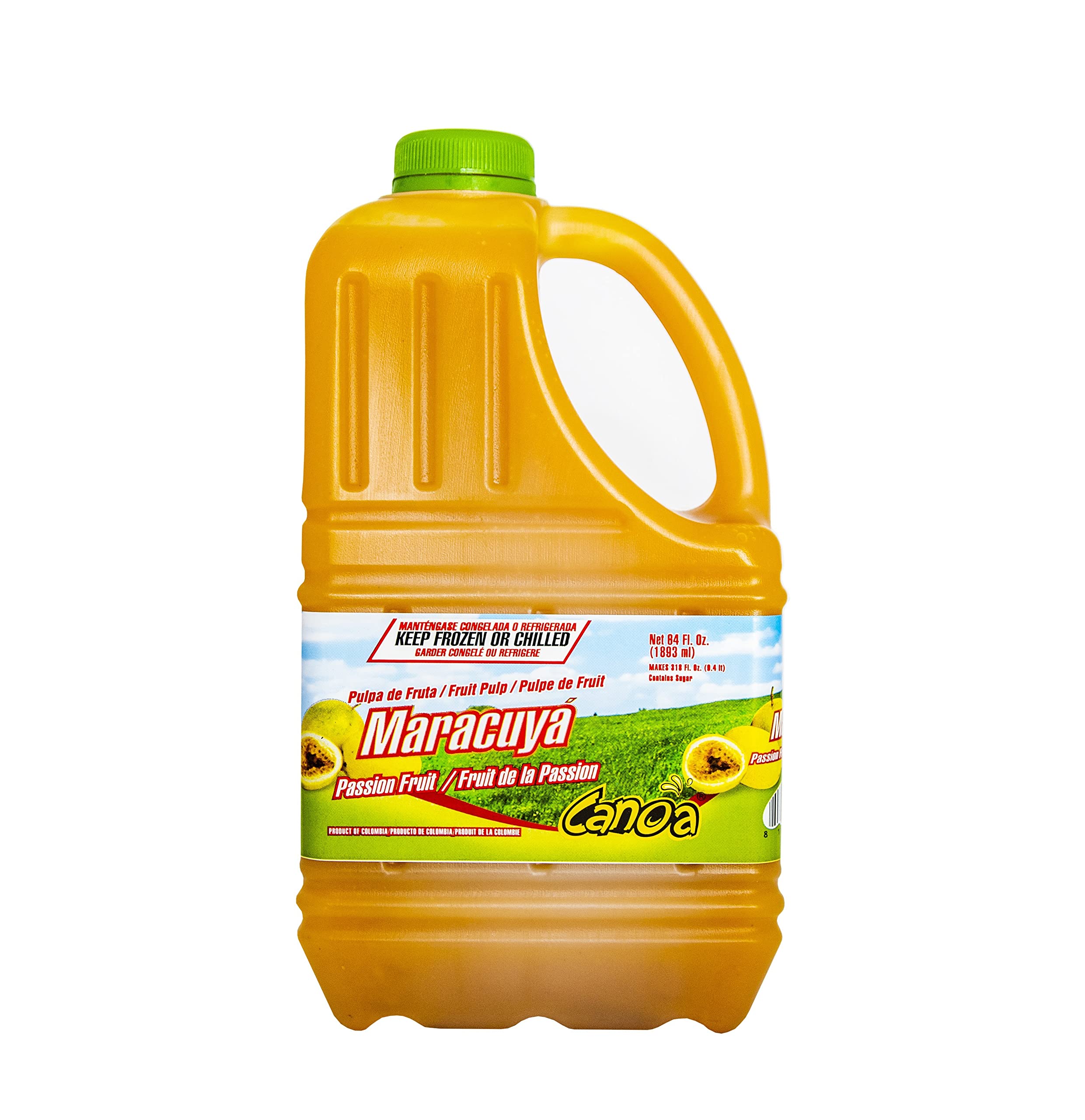 Organic Canoa Fruit Pulp - 100% Natural Real Fruit Puree - 64 Fl Oz (1.89L) - Perfect for Juices, Smoothies, Cocktails, Desserts & Baking - Tropical Passion Fruit Flavor - Vegan & Gluten-Free - Great for Home Bars, Cafes & Healthy Snacking