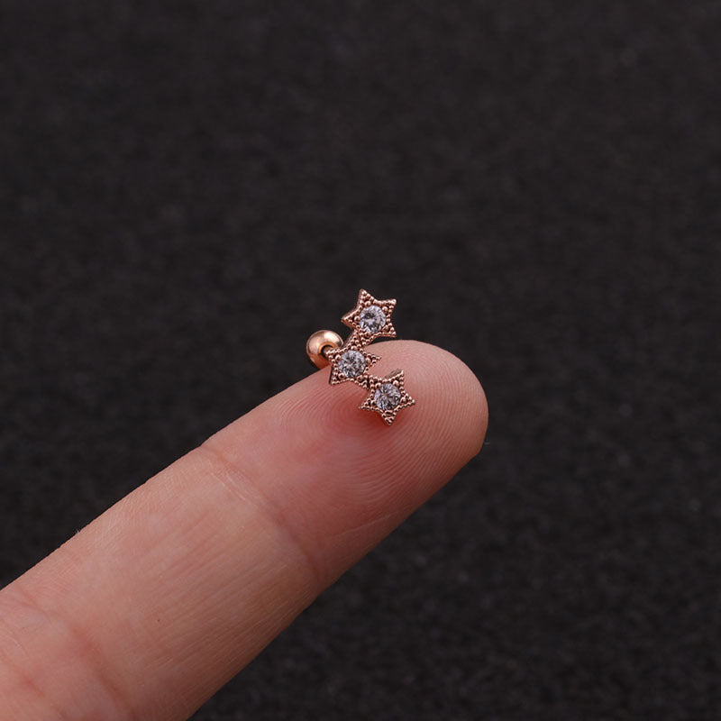 20G Cross Star Helix Earrings Stud - Hypoallergenic Surgical Steel Cartilage Piercing Jewelry for Women | Perfect for Everyday Wear, Parties & Gifts | HSPJ1934