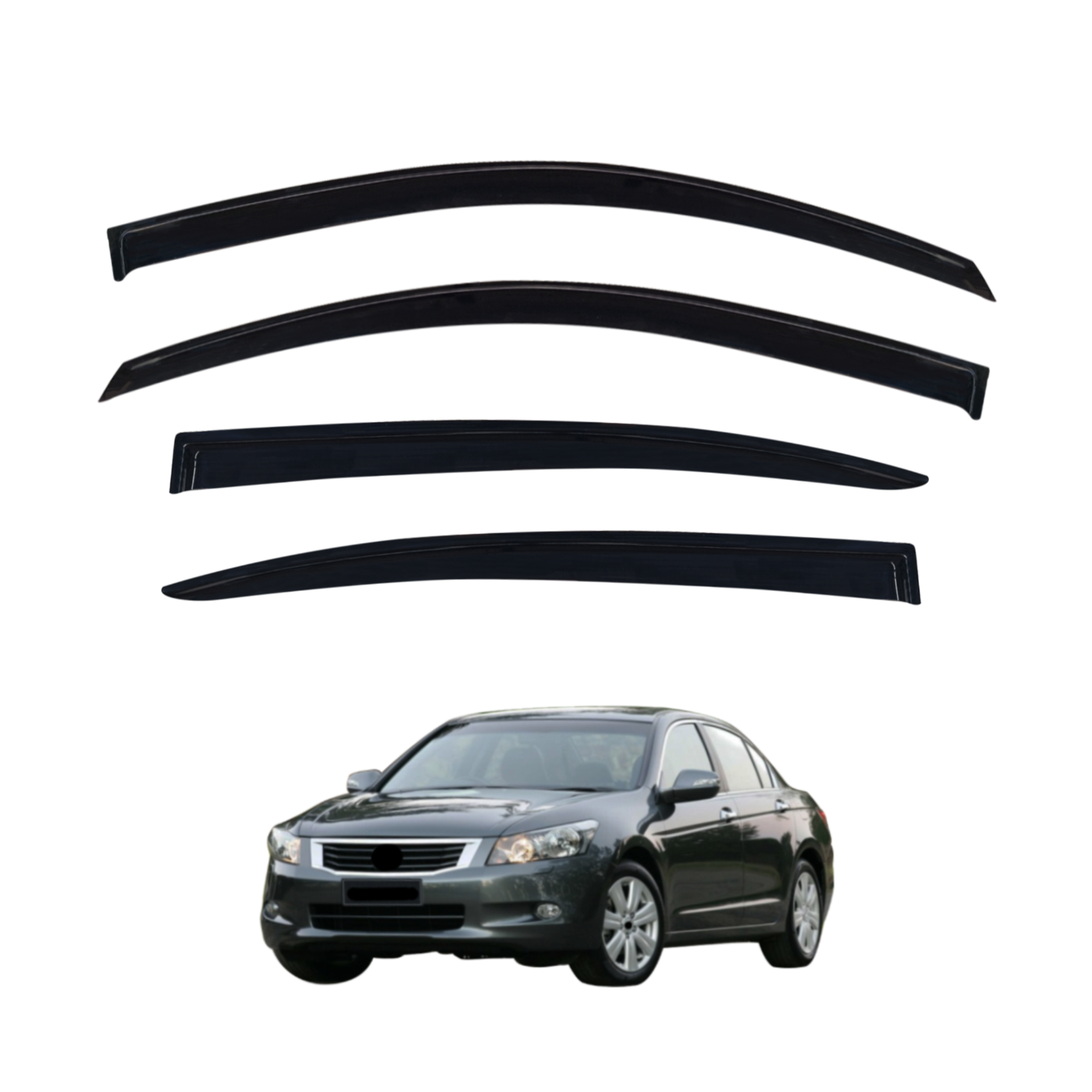 Weather Shields for Honda Accord 8th Gen (2008-2013) - Durable Wind & Rain Deflectors for Sedan - Perfect for All-Weather Protection & Road Trips