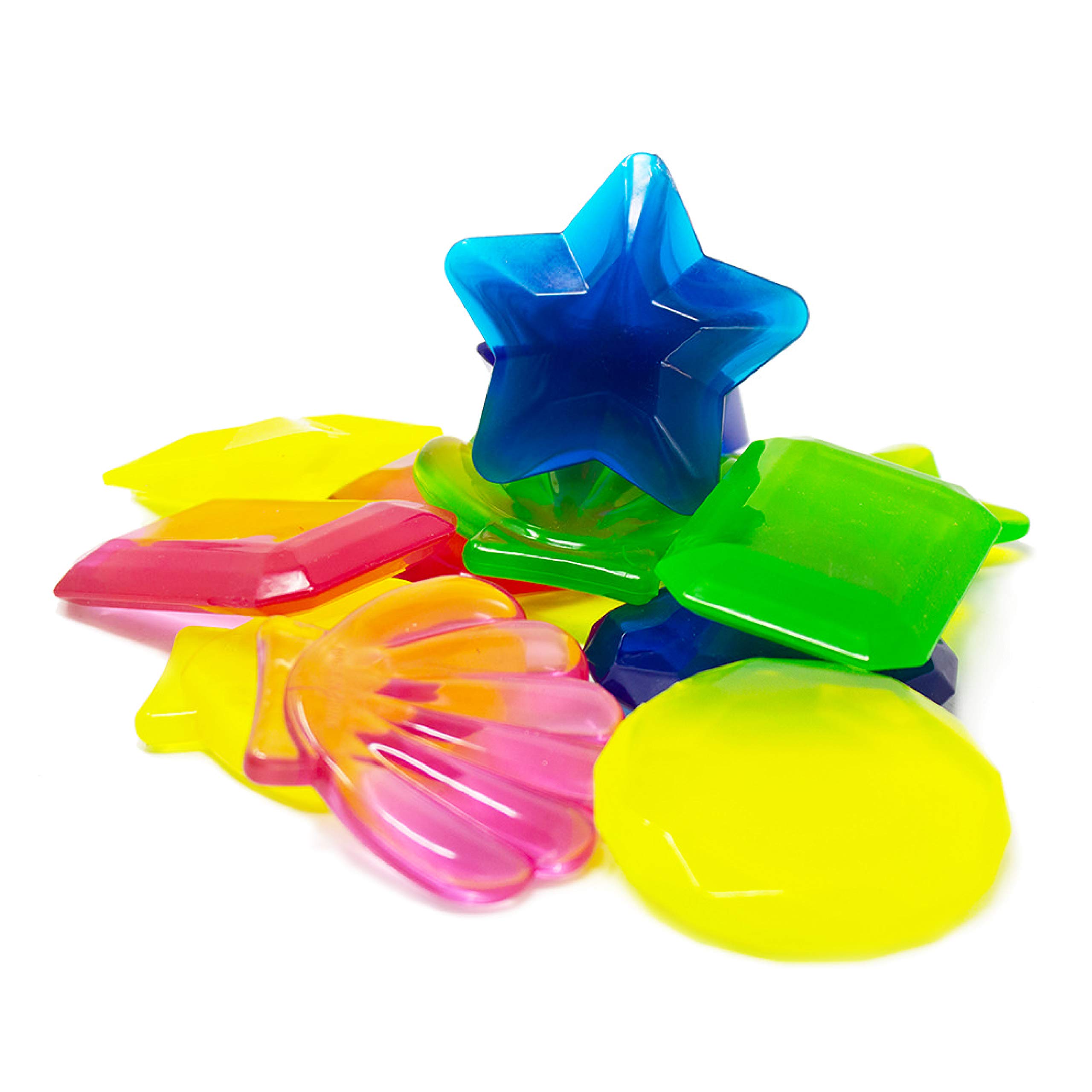 Boley Dive Gems Swim Toys - 12 Pack Sinking Pool Diving Toys for Kids & Toddlers - Bath & Water Game Toys with Sea Shells, Stars, Circles & Rectangles - Perfect for Pool Parties, Swimming Lessons & Summer Fun