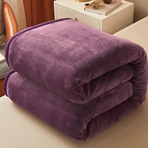 Premium Double-Sided Fleece Blanket - Ultra Soft Fluffy Warm Bed Blanket for All Seasons | Lightweight Cozy Throw for Sofa, Travel & Home Use | 150x200cm Plush Blanket in Gray - Perfect for Lounging, Movie Nights & Gifts