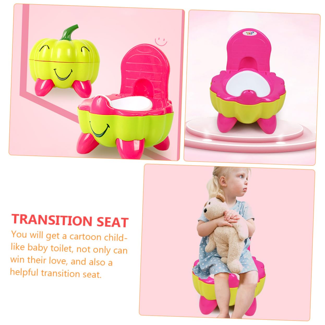 ANDRESLAD Portable Travel Potty for Kids - Foldable Car Seat Toilet with Handle, Lightweight & Compact PP Green Potty - Perfect for Road Trips, Camping & Outdoor Adventures