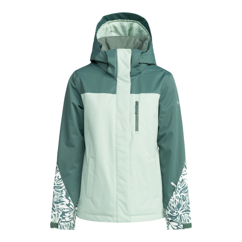 Roxy Jetty Block Verde Print Snow Jacket for Women - Waterproof Winter Coat for Skiing, Snowboarding & Outdoor Adventures