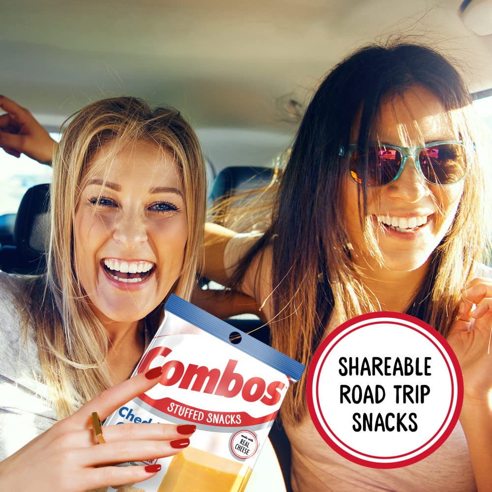 COMBOS Baked Cheddar Cheese & Crackers Snack Packs - 6.3oz Bulk Bags (12 Pack) | Perfect for School Lunches, Office Snacks & Road Trips
