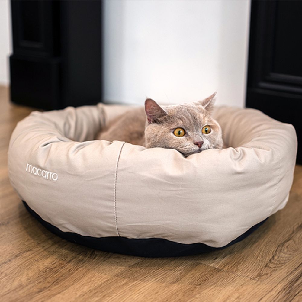 Premium Donut Latex Pet Bed - Ultra Soft & Orthopedic Support for Dogs & Cats - Perfect for Cuddling, Napping & Stress Relief in Home or Travel
