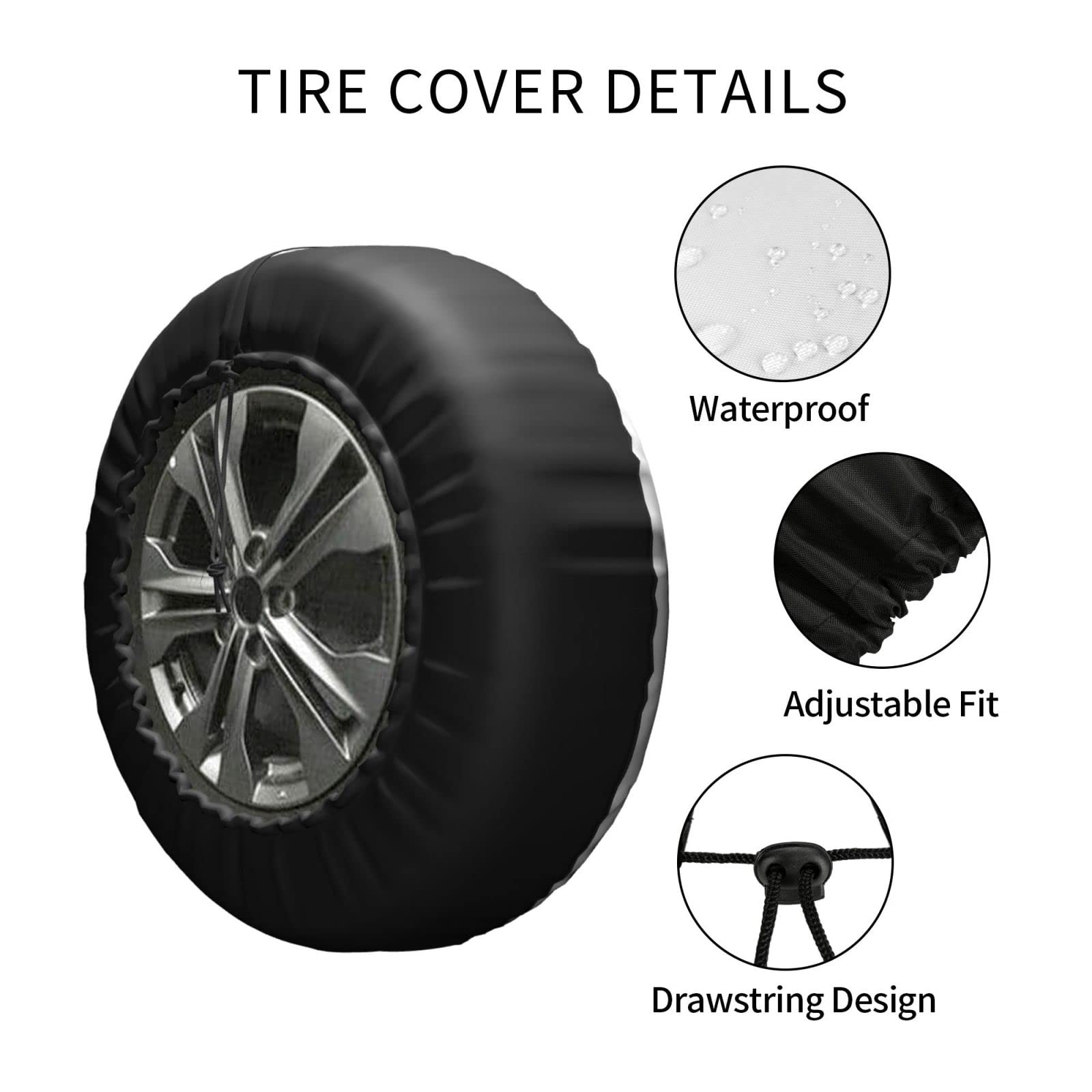 14 Inch Bear Design Spare Tire Cover for Truck SUV Trailer RV - Durable Wheel Protector for Camping & Outdoor Adventures