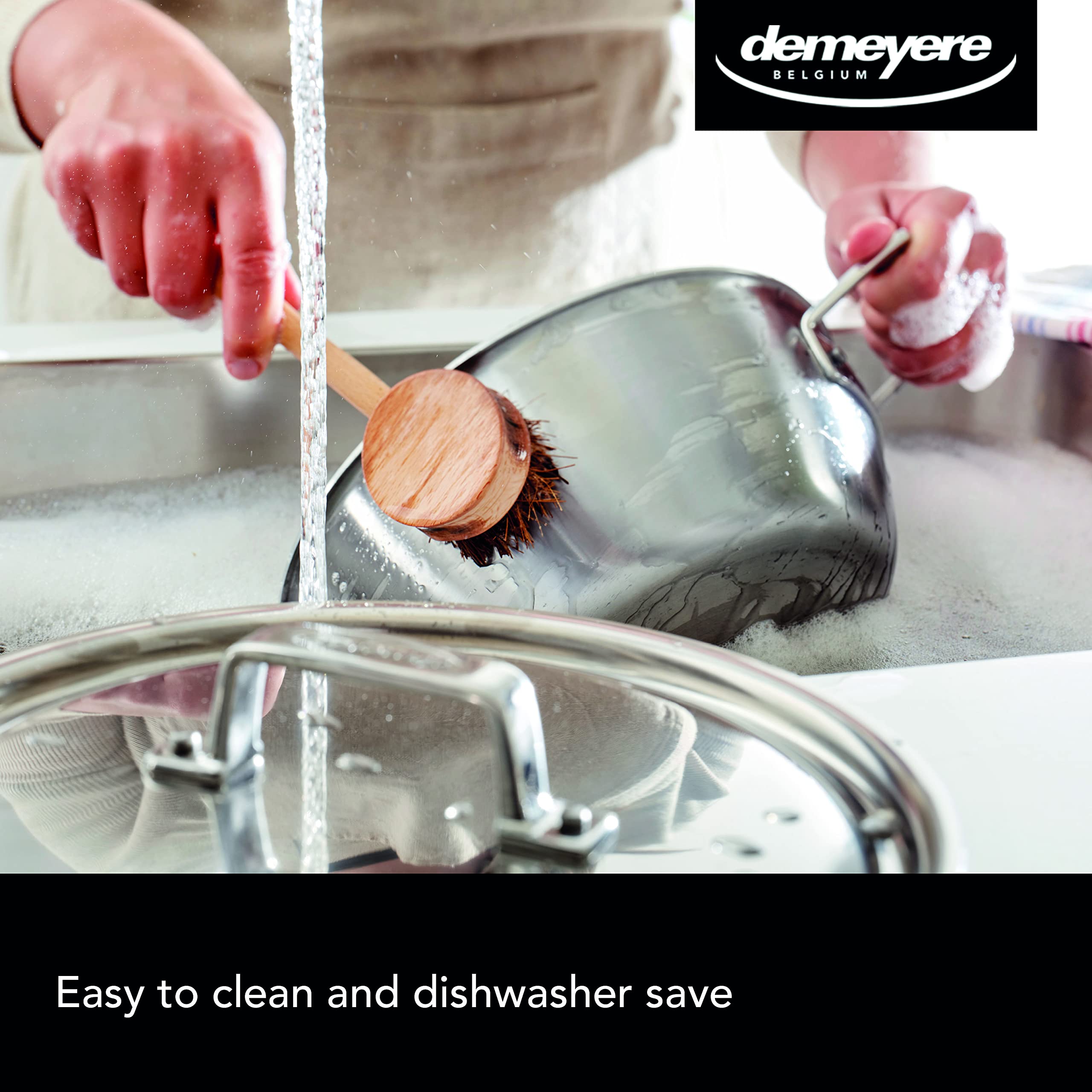 DEMEYERE Essential 5 Conical Stainless Steel Cookpot - 28cm Diameter - Induction & Stovetop Compatible - Energy Efficient, Fast Heat Conduction - 30 Year Warranty - Perfect for Soups, Stews & Pasta Cooking