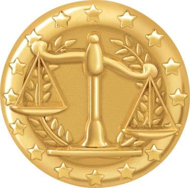 Gold Scales of Justice Lapel Pins for Judges & Lawyers - Courtroom & Legal Events