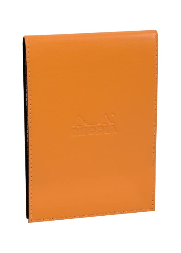 Premium Rhodia Notepad Holder with 4.5x6.5 Orange Refillable Pad - Perfect for Office, Journaling & Sketching | Durable Writing Accessories for Professionals & Artists