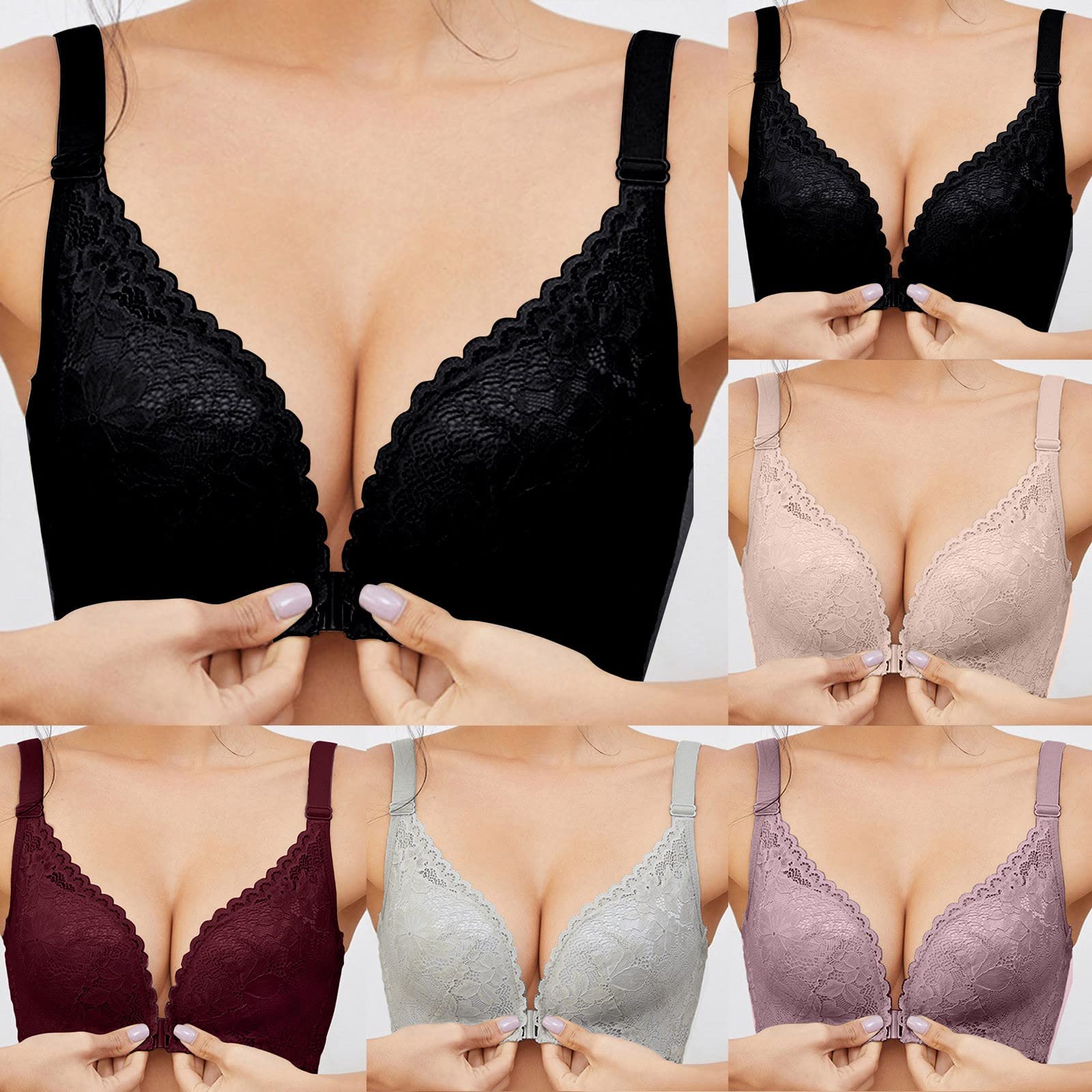 Wireless Strapless Push Up Bra for Heavy Breasts - Soft Comfortable Bandeau Bra with Striped Design for Sports & Everyday Wear