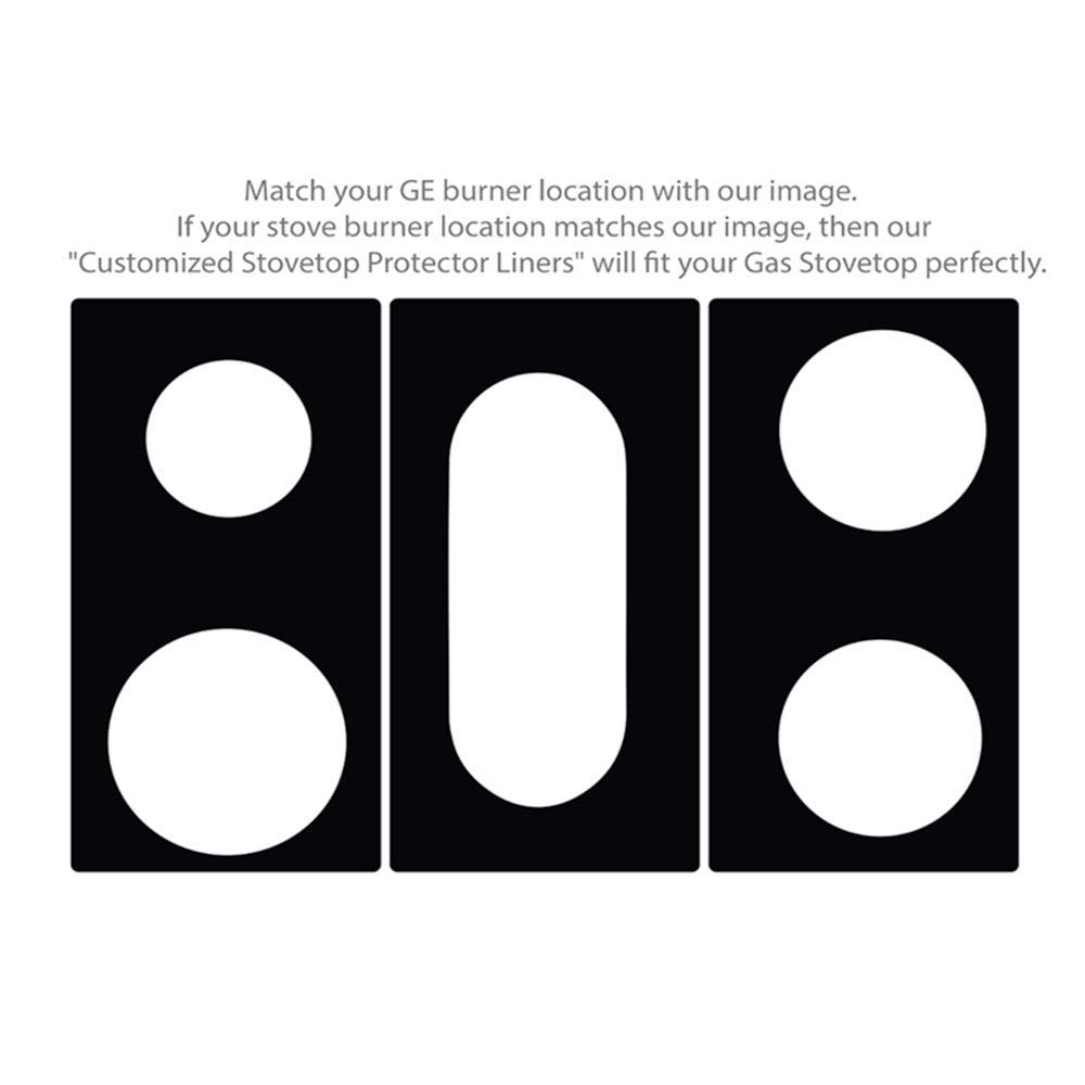 Premium Plus Stove Protectors for GE Gas Range Model JGB860DEJ1BB - Custom Cut, Easy to Clean Stove Liner - Made in USA - Perfect for Kitchen Safety & Countertop Protection