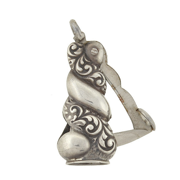 Victorian Sterling Silver Repousse Cigar Cutter - Antique Collectible for Cigar Aficionados & Luxury Gifts - Perfect for Smoking Lounges, Gentleman's Clubs & Special Occasions