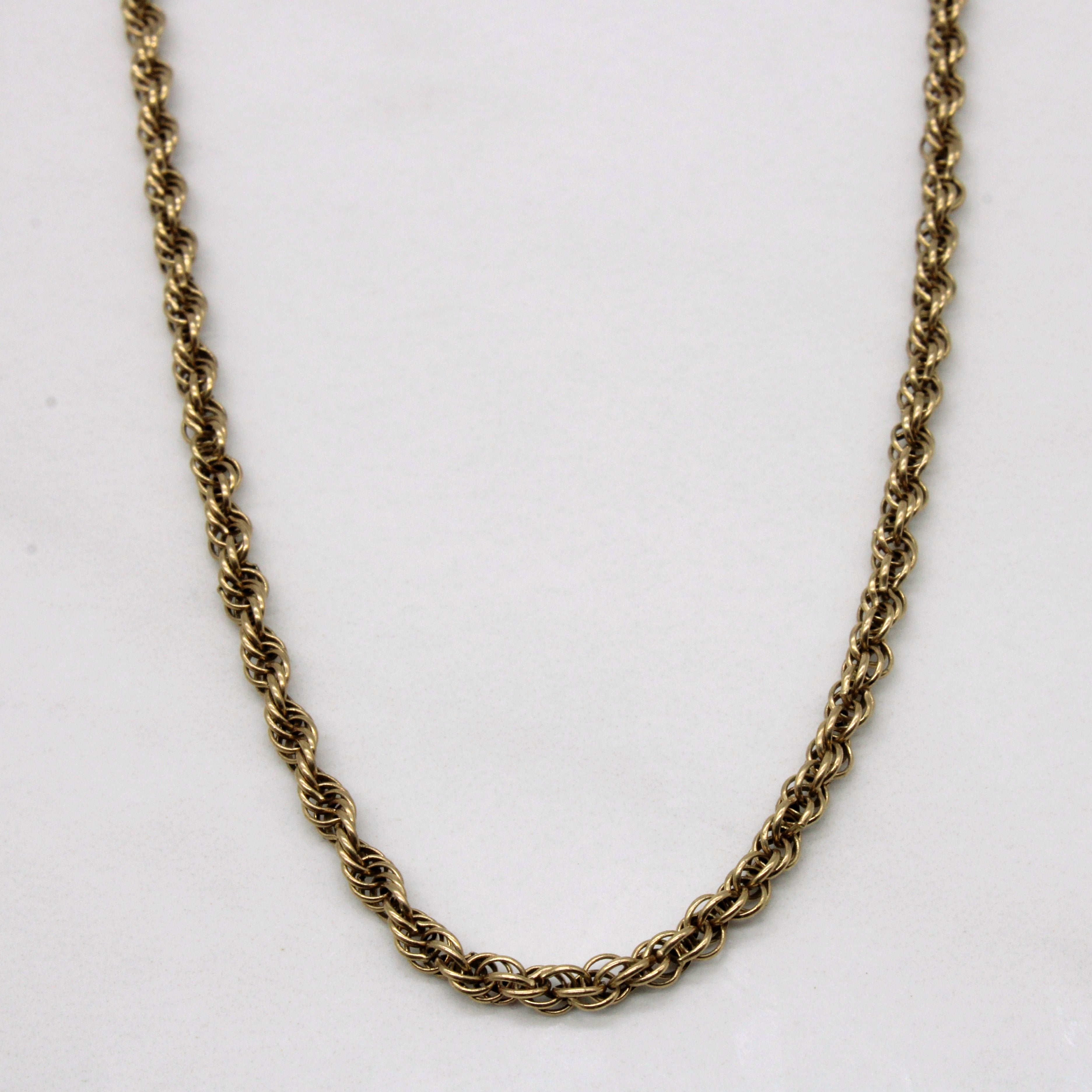 10K Yellow Gold Rope Chain Necklace 18 Inches - Elegant Jewelry for Women & Men, Perfect for Everyday Wear, Gifts & Special Occasions