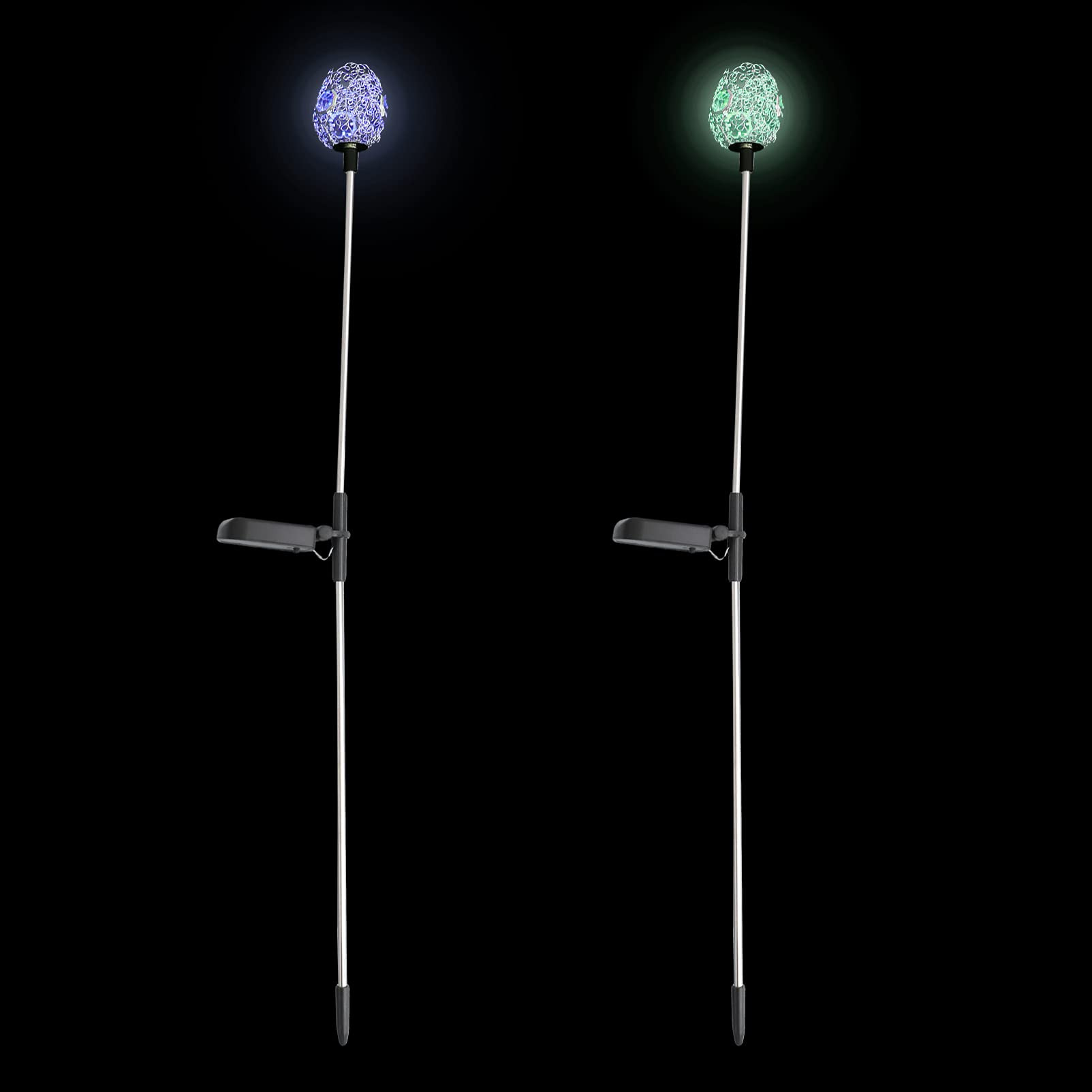 GANAZONO Solar Tulip Stake Lights - 2 Pack LED Solar Powered Garden Lights, Waterproof Outdoor Landscape Lighting for Patio, Lawn, Yard, Pathway & Walkway Decoration | Perfect for Evening Garden Ambiance & Outdoor Parties