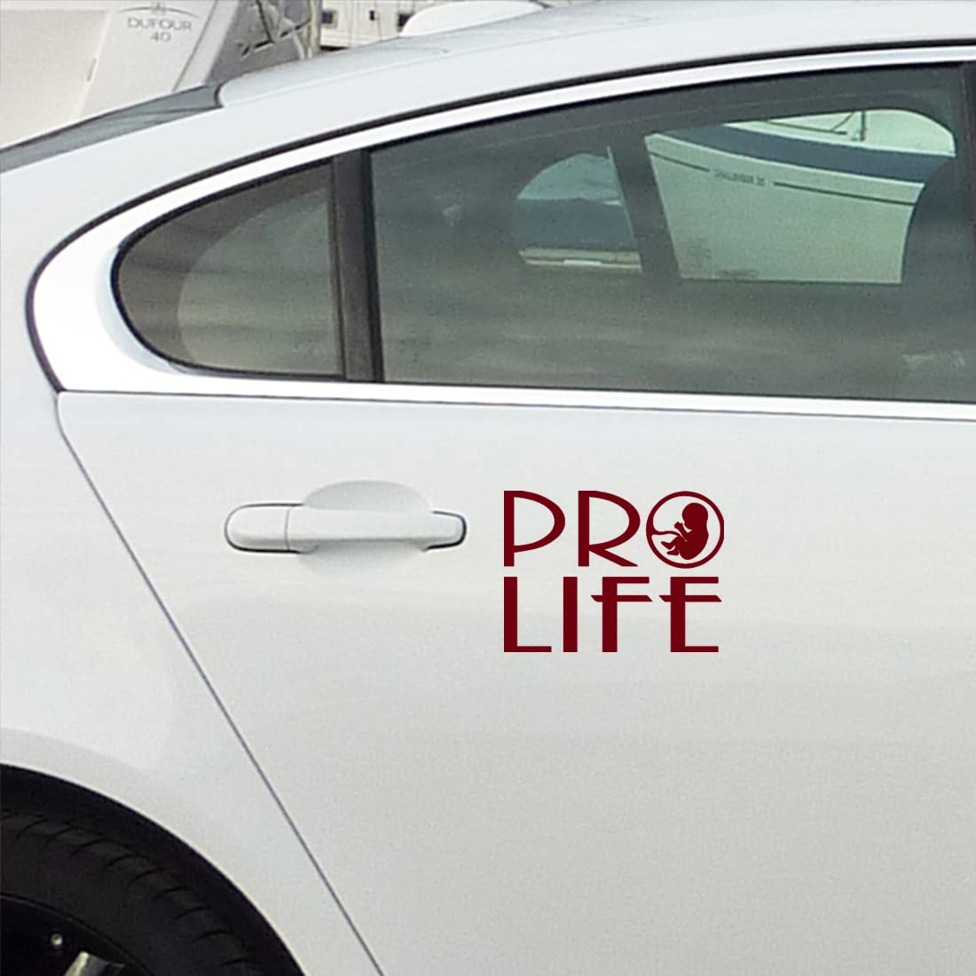 Premium Waterproof Vinyl Decal Stickers (Set of 2) - Baby Pro Life Burgundy Design for Laptop, Phone, Helmet, Car, Mug & Home Decor | Durable Stickers for Personalization, Gifts & DIY Projects