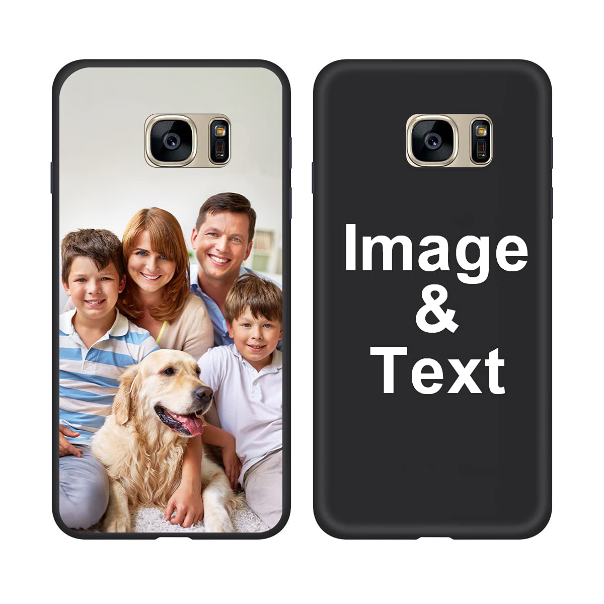 Styletify Customized Photo Case for Samsung Galaxy S7 - Personalized Picture Shockproof Silicone Cover - Soft Candy Color Protective Phone Case - Perfect Christmas Birthday Thanksgiving Gift (Black) - Ideal for Everyday Use, Travel Protection & Special Occasions