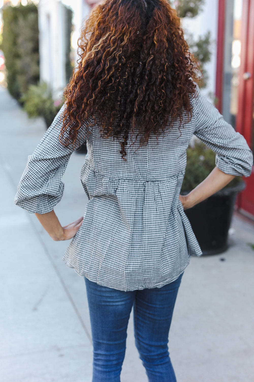 Stylish Dark Green Cotton Plaid Embroidered Button Back Blouse for Women | Casual Office Wear & Spring Outfits