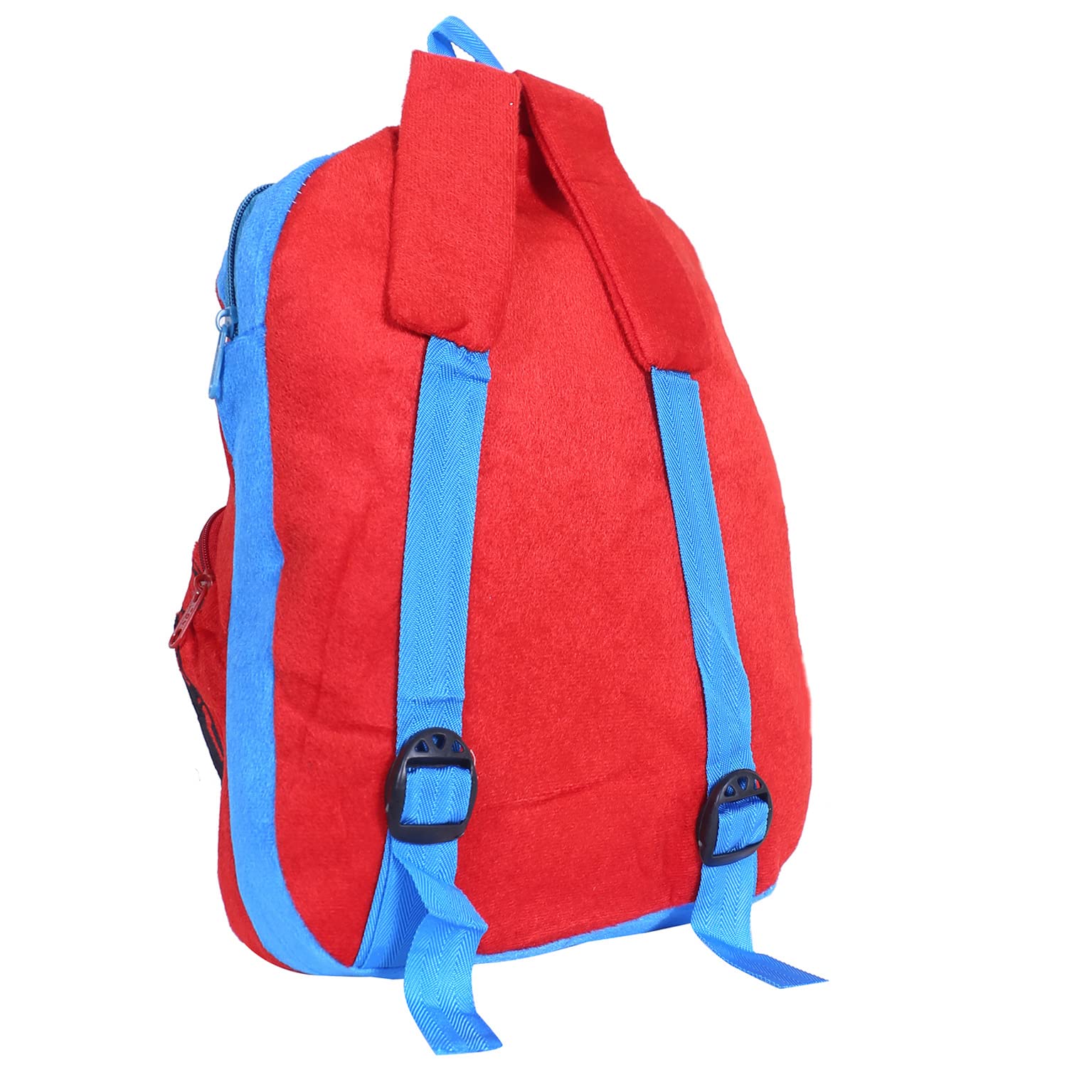 Kuber Industries Marvel Spiderman Plush Backpack - 2 Compartment Velvet School Bag for Kids | Durable Toddler Backpack with Zipper Closure for Travel, School & Daycare (Blue) | Perfect for Superhero Fans, Birthday Gifts & Daily Use