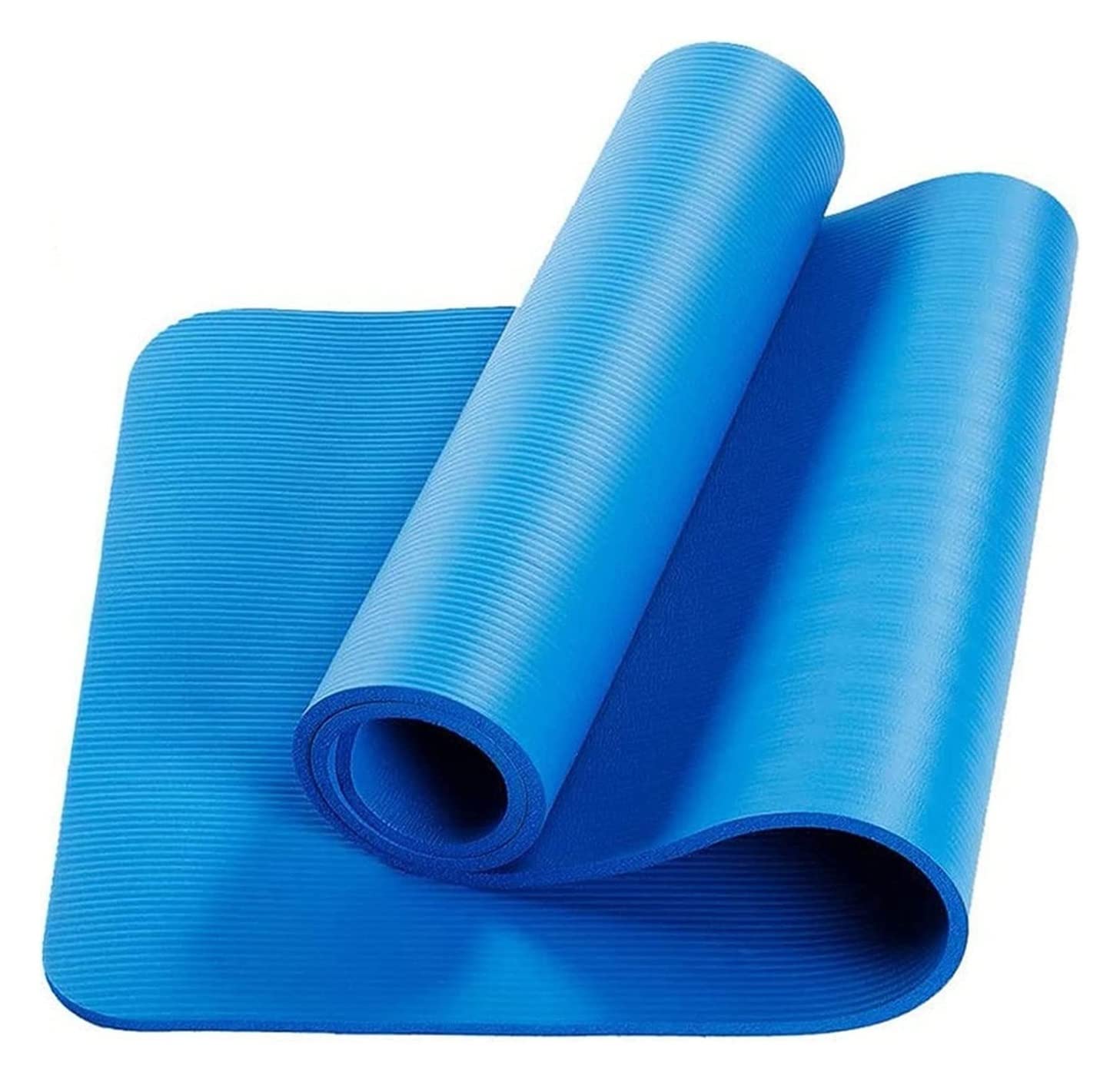 VHG Non-Slip Yoga Mat 180x60cm with Carrying Strap - Eco-Friendly Fitness Mat for Beginners, Gymnastics, Home Workouts & Body Training - Perfect for Yoga, Pilates, Stretching & Gym Exercises (Blue)