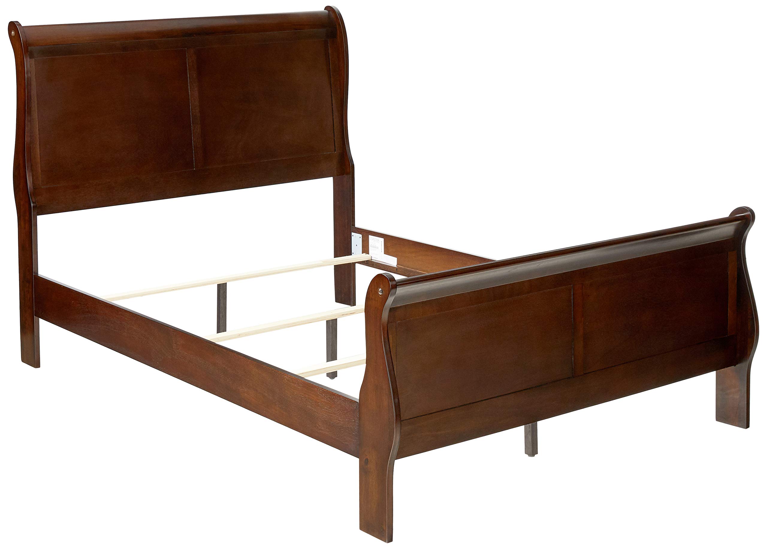 Louis Philippe Full Size Bed - Traditional Cappuccino Finish Wooden Bed Frame with Coaster Furniture Design | Elegant Bedroom Furniture for Master Bedroom & Guest Room